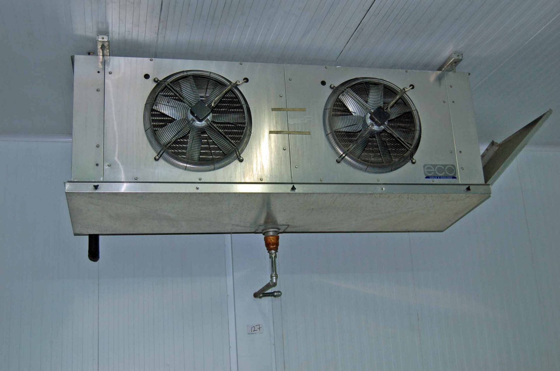 Two ECO COILS AND COOLERS Stainless Steel Clad Ceiling mounted Triple Fan Chiller Evaporator - Image 4 of 6