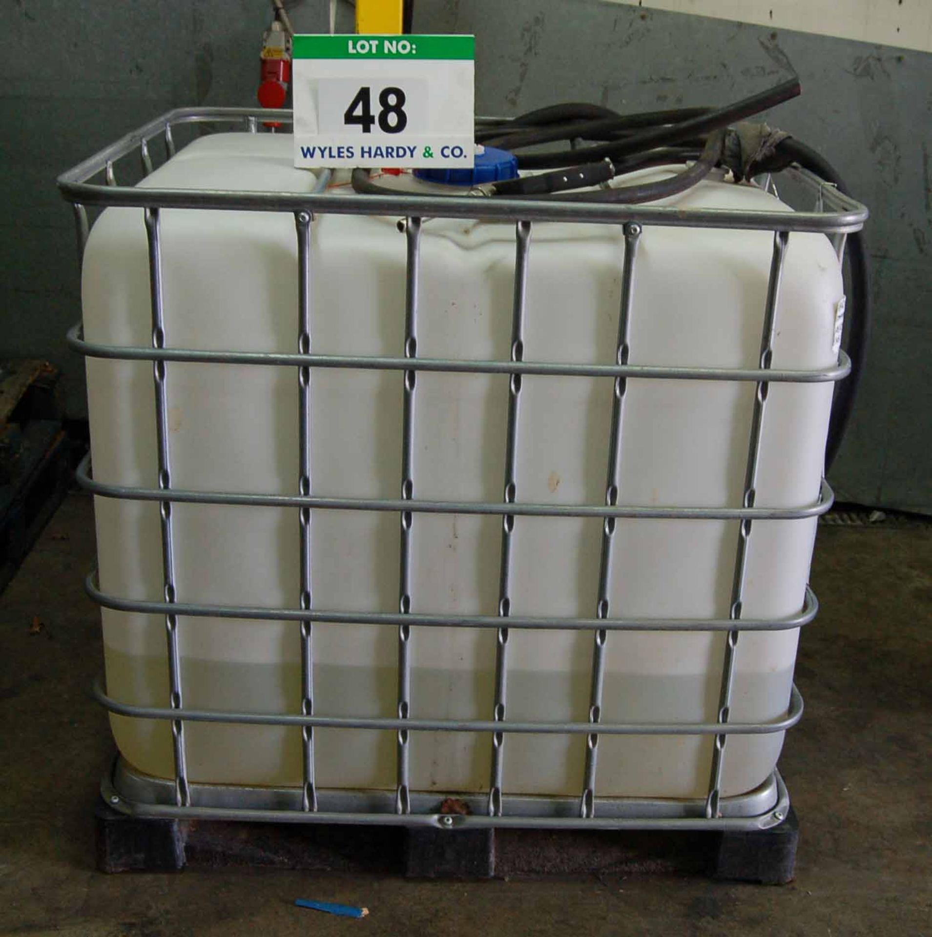 An IBC Container (1000-Litre capacity) with Approx. 200-Litres of GREENOX Adblue for SCR Vehicles (