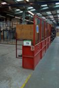 An Approx. 8M Welded Steel Dividing Cage with A Heavy Duty Welded Steel Storage Rack/Bench (As
