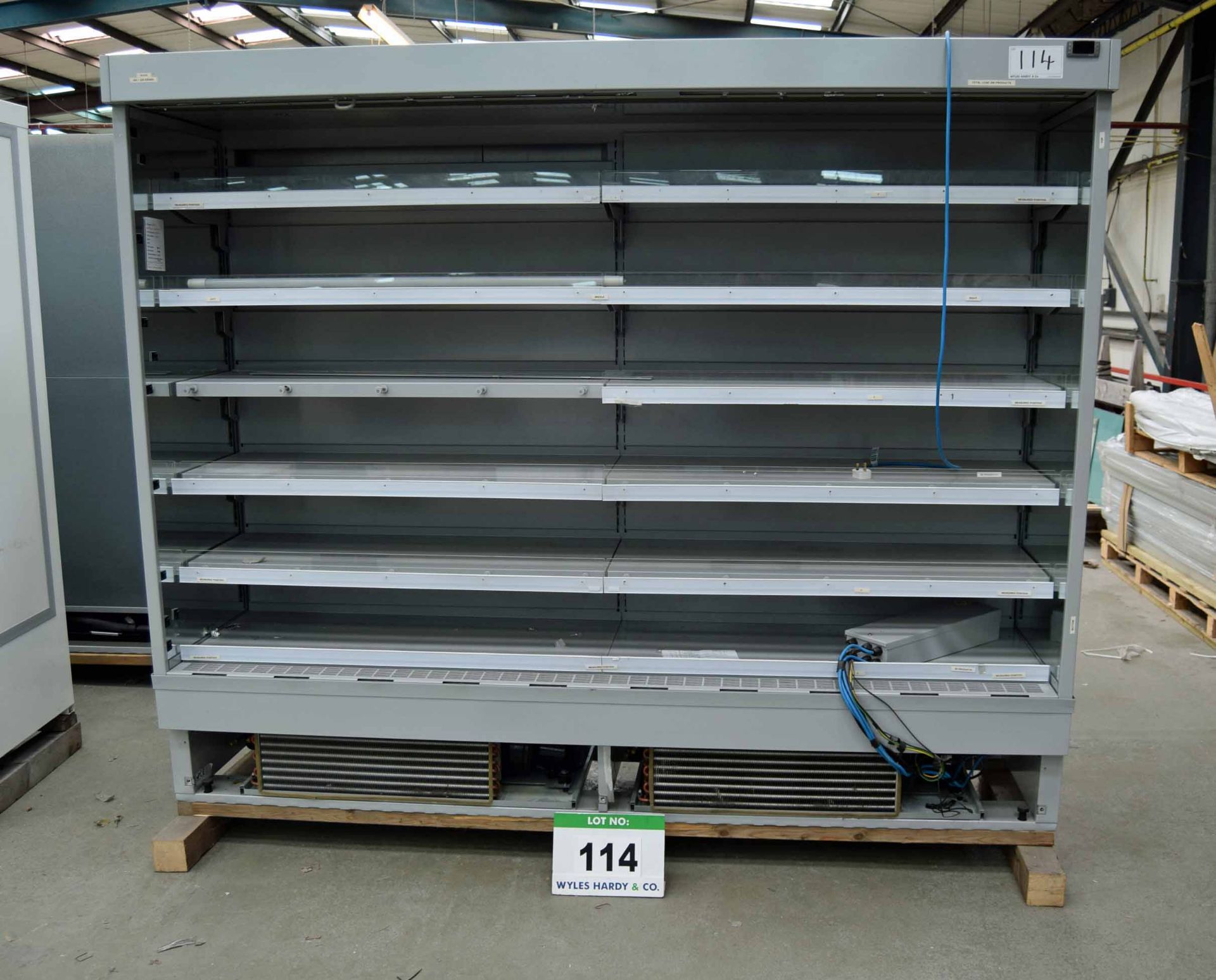 A VERCO C250 2500mm x 2035mm Multideck Chiller Cabinet and Shelving (As Photographed)