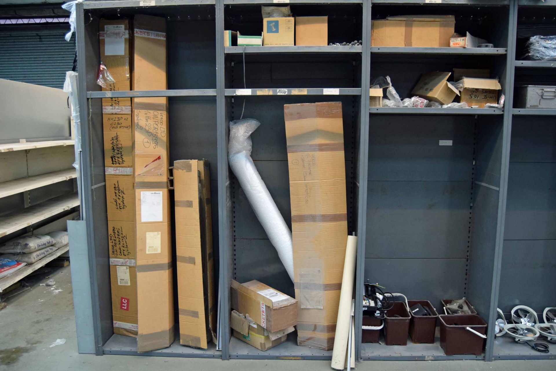 Eleven Bays of Parts Racking with Contents including Chiller Cabinet Blinds, Evaporating Trays, - Image 2 of 5