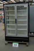 A VERCO D125 1250mm x 2035mm Double Door Glass Multideck Display Chiller Cabinet (As Photographed)
