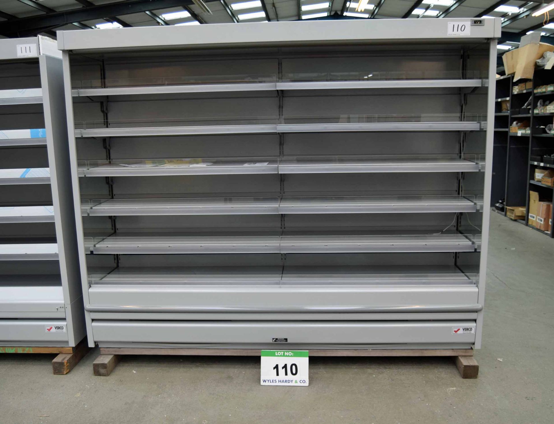 A VERCO C250 Multideck Chiller Cabinet (Unused) and Shelving (As Photographed)