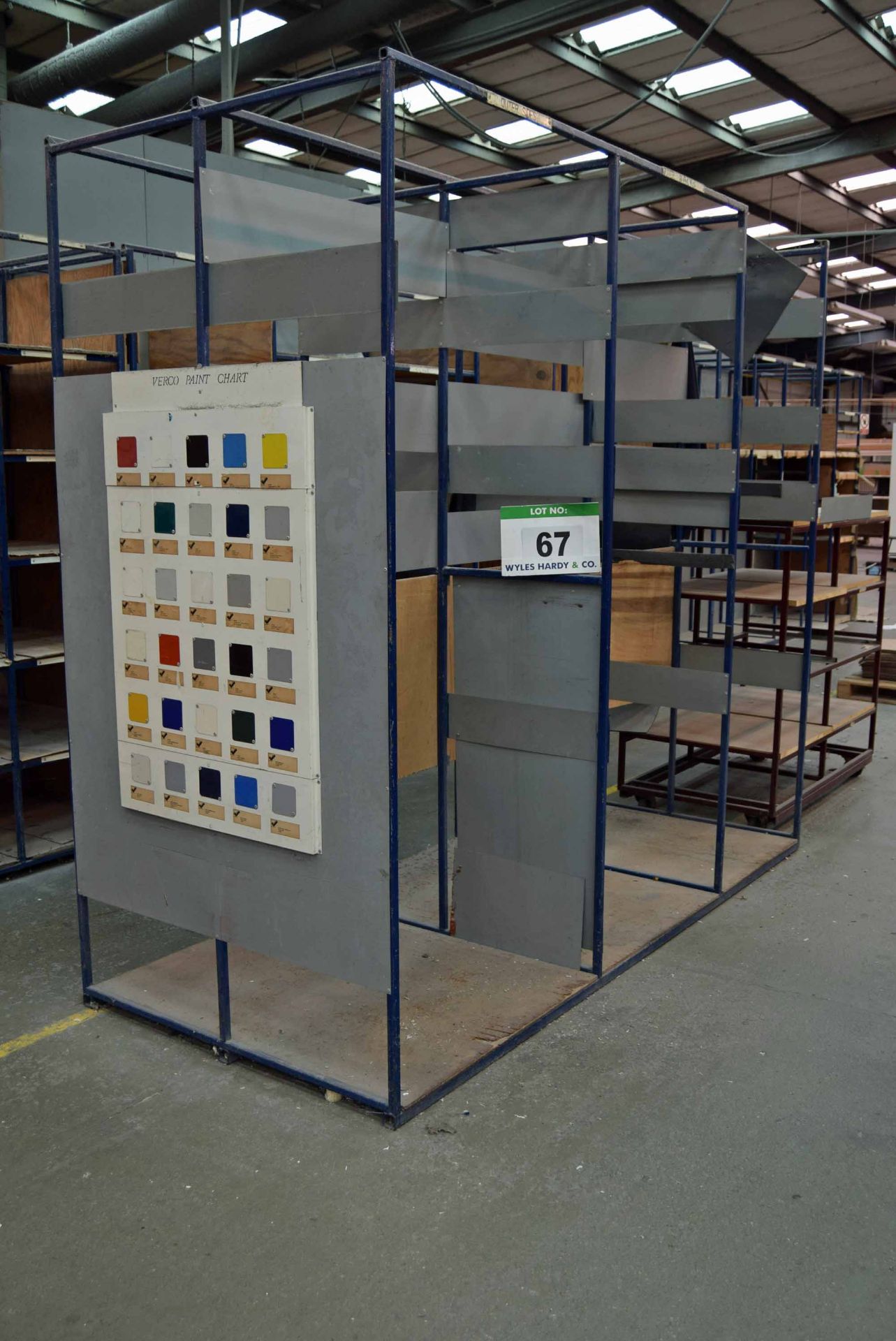 A 2.8M x 2.5M x 1.2M Welded Steel Double Sided Parts/Stock Rack (As Photographed)