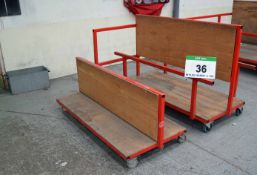 Three 1700mm x 800mm Welded Steel Materials Handling Trolleys (As Photographed)