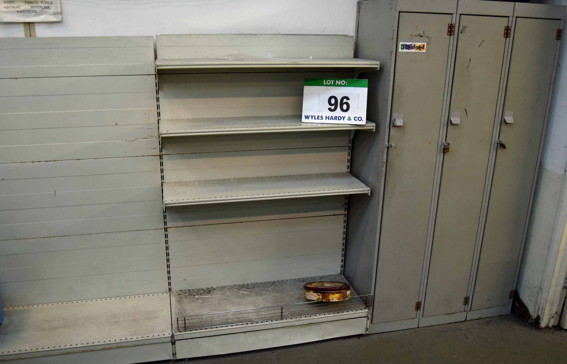 Two 1M Bays of Adjustable Shelving and A 3-Door Employee Locker