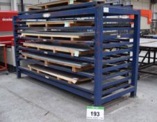 A 3.5M x 1.3M x 1.9M Sheet Steel Stock Rack with Sliding Steel Pallets (As Photographed)