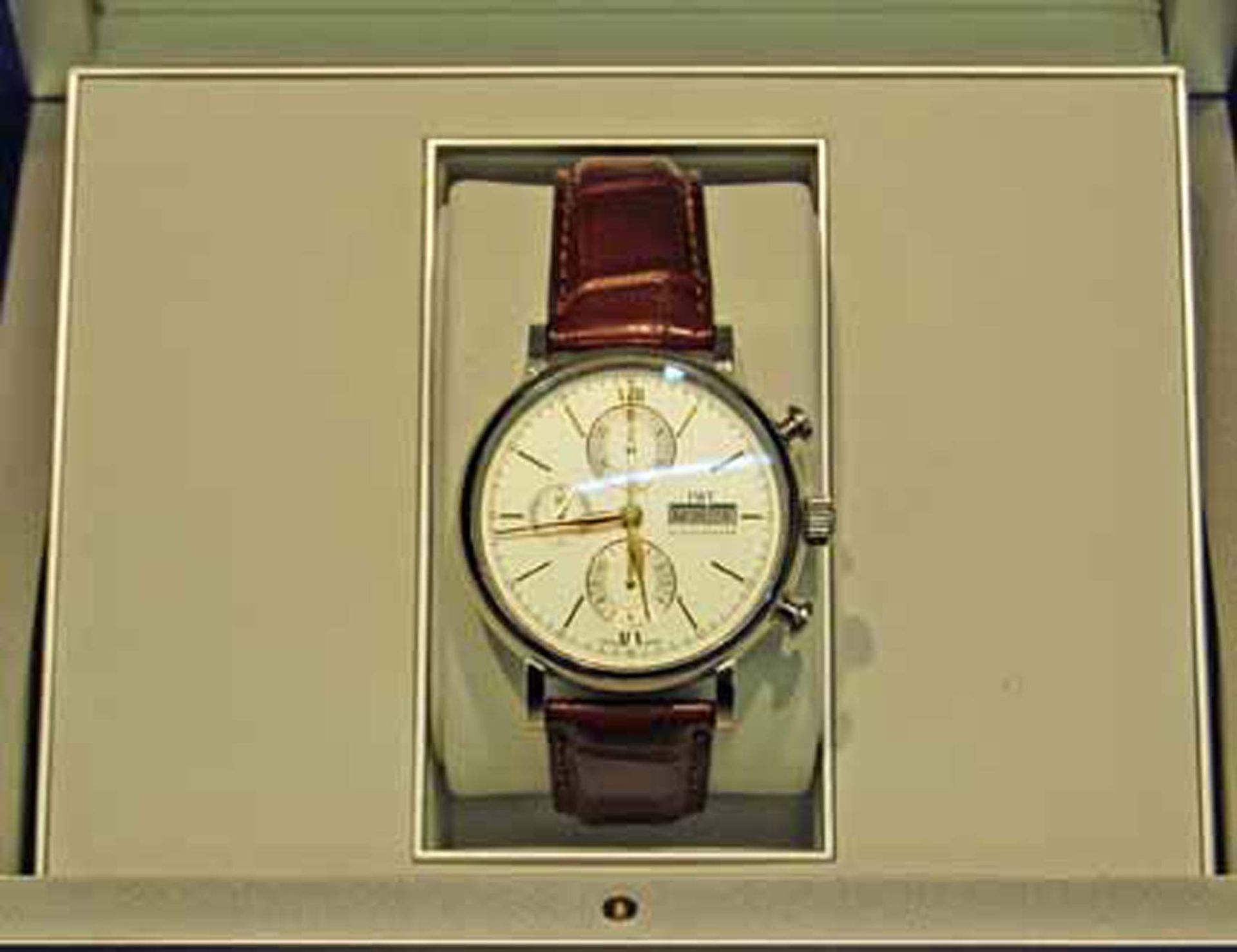 IWC SCHAFFHAUSEN Portofino Gentleman’s Stainless Steel Chronograph Wrist Watch, Day/Date Function, - Bild 3 aus 4