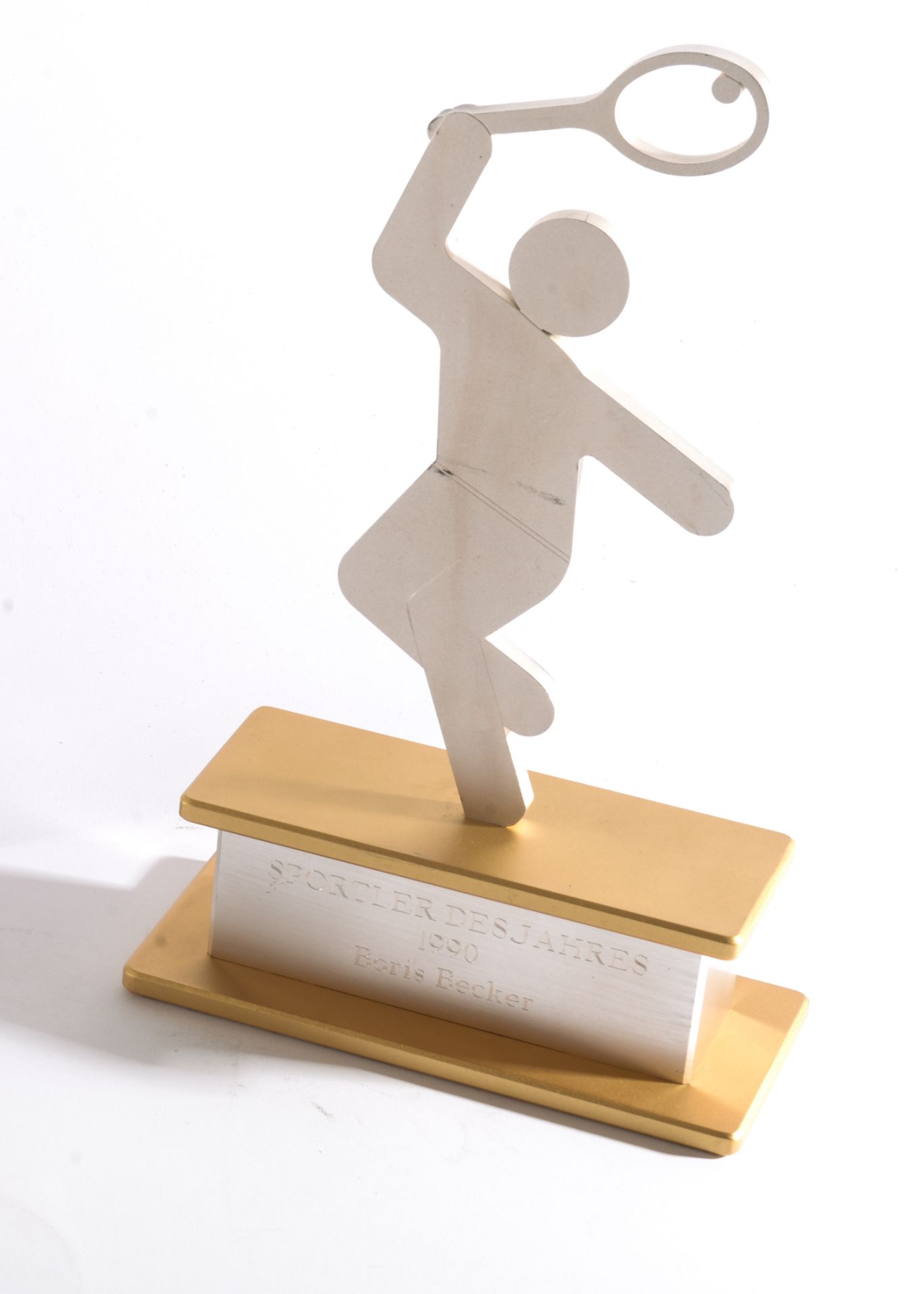 A Cast Metal Trophy in the form of a Tennis Player on a Plinth engraved on one Side with the words - Image 2 of 3