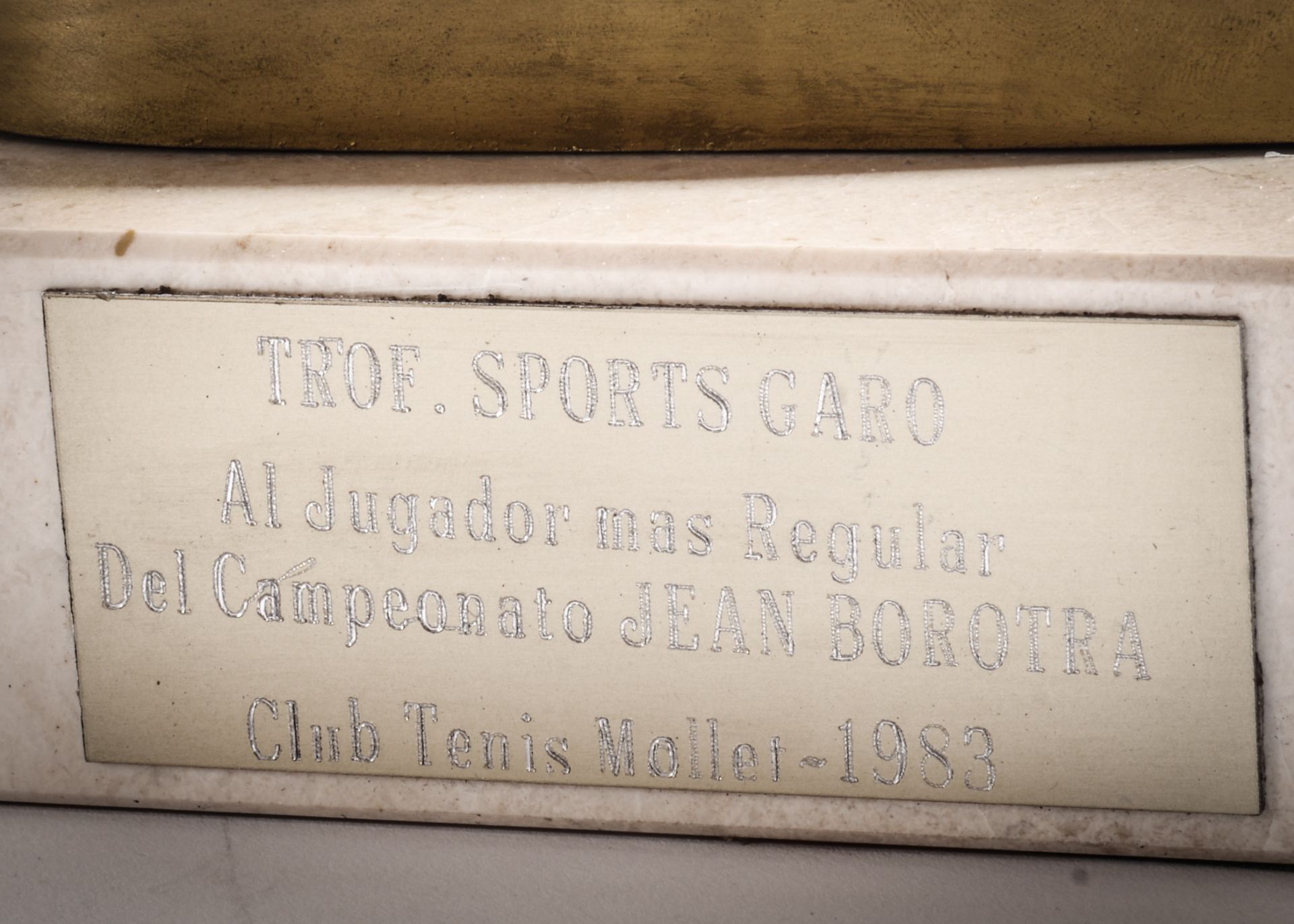 A Tennis Trophy having a Gold Coloured Resin Figure of a Tennis Player on a Composite Marble - Image 3 of 3