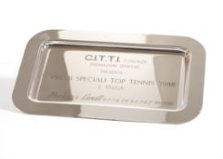 A Silver Plated Tray 186mm x 105mm engraved with the words C.I.T.T.I. Firenze Premiazioni Sportive