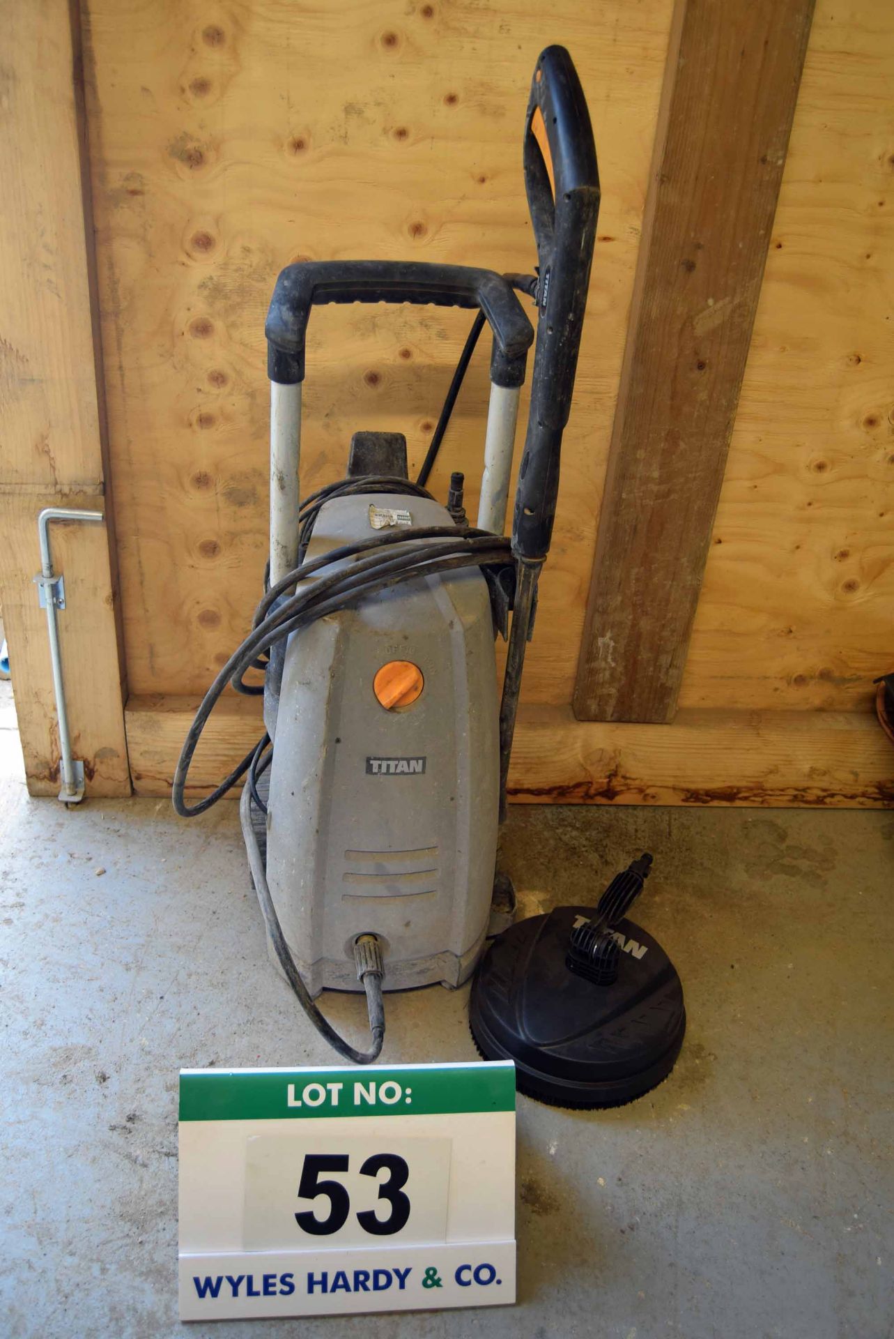 A TITAN 240V AC Powered Portable Pressure Washer with Two Lance Tips, Patio Head and Soap Dispensing