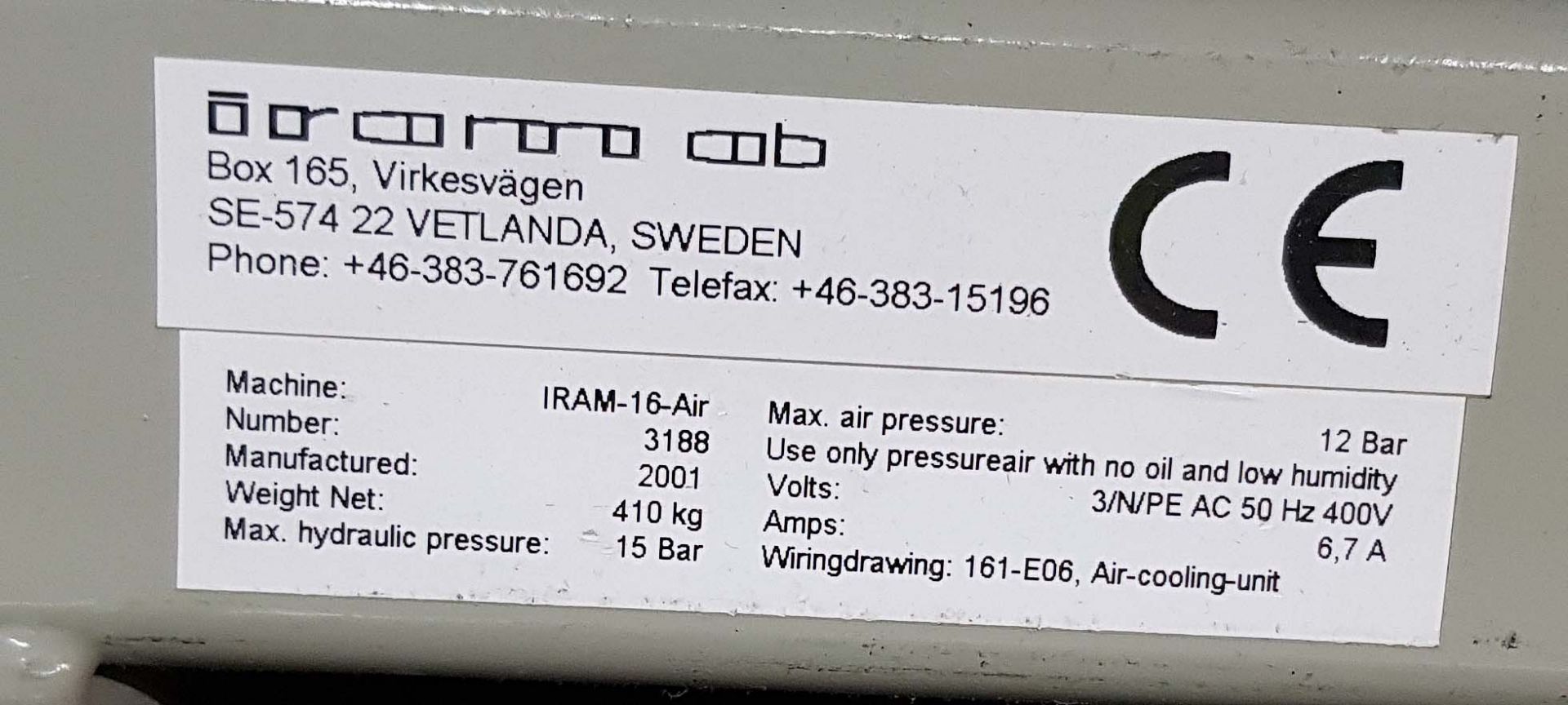 An IRAM 16-Air 4-Headed Paper Drill, Serial No. 3188 (2001) - Image 2 of 3