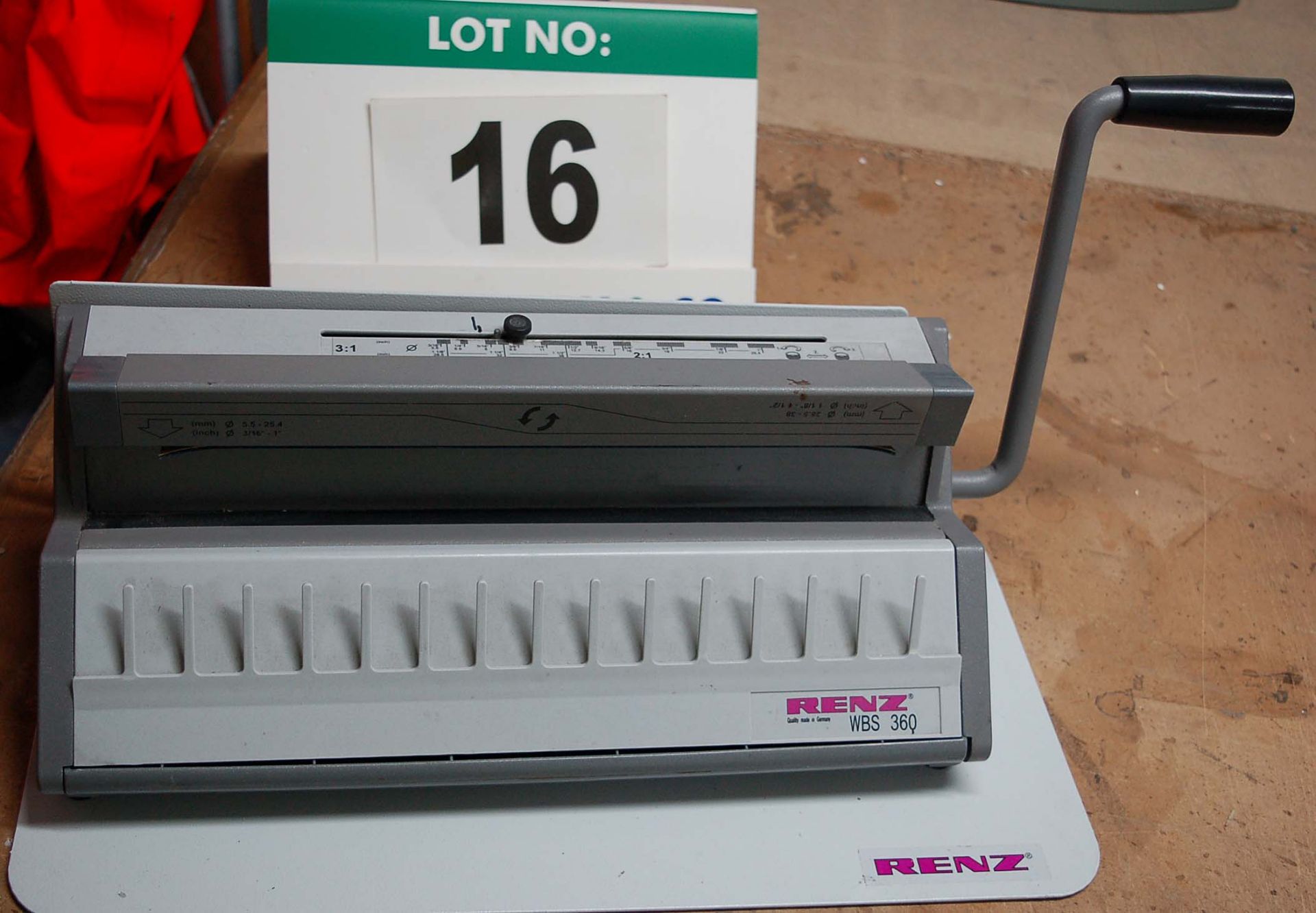 A RENZ WBS360 Manual Comb Binding Machine