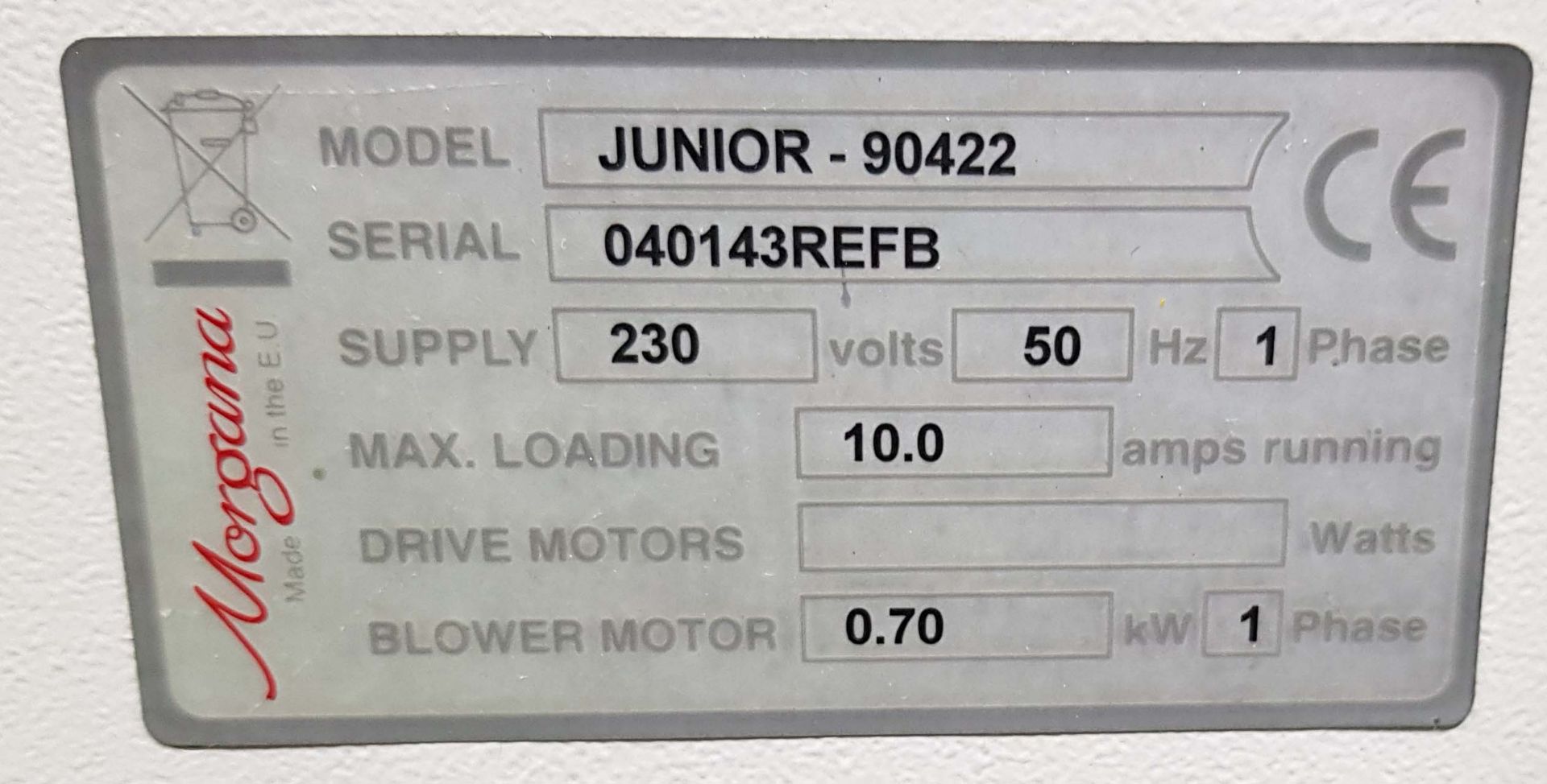 A MORGANA Junior Automatic Folding Machine, Type 90422, Serial No. 040143REFB - Image 2 of 2