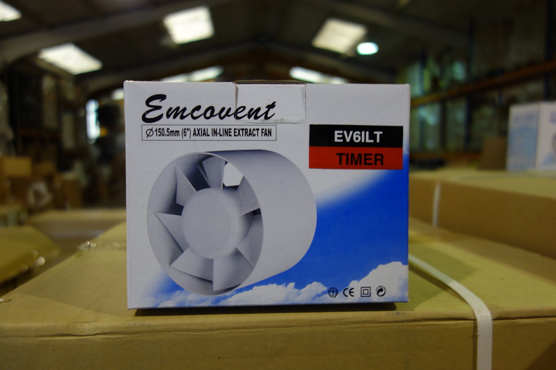 10 X Emcovent EV6ILT Timer 6IN In-Line Extract Fan