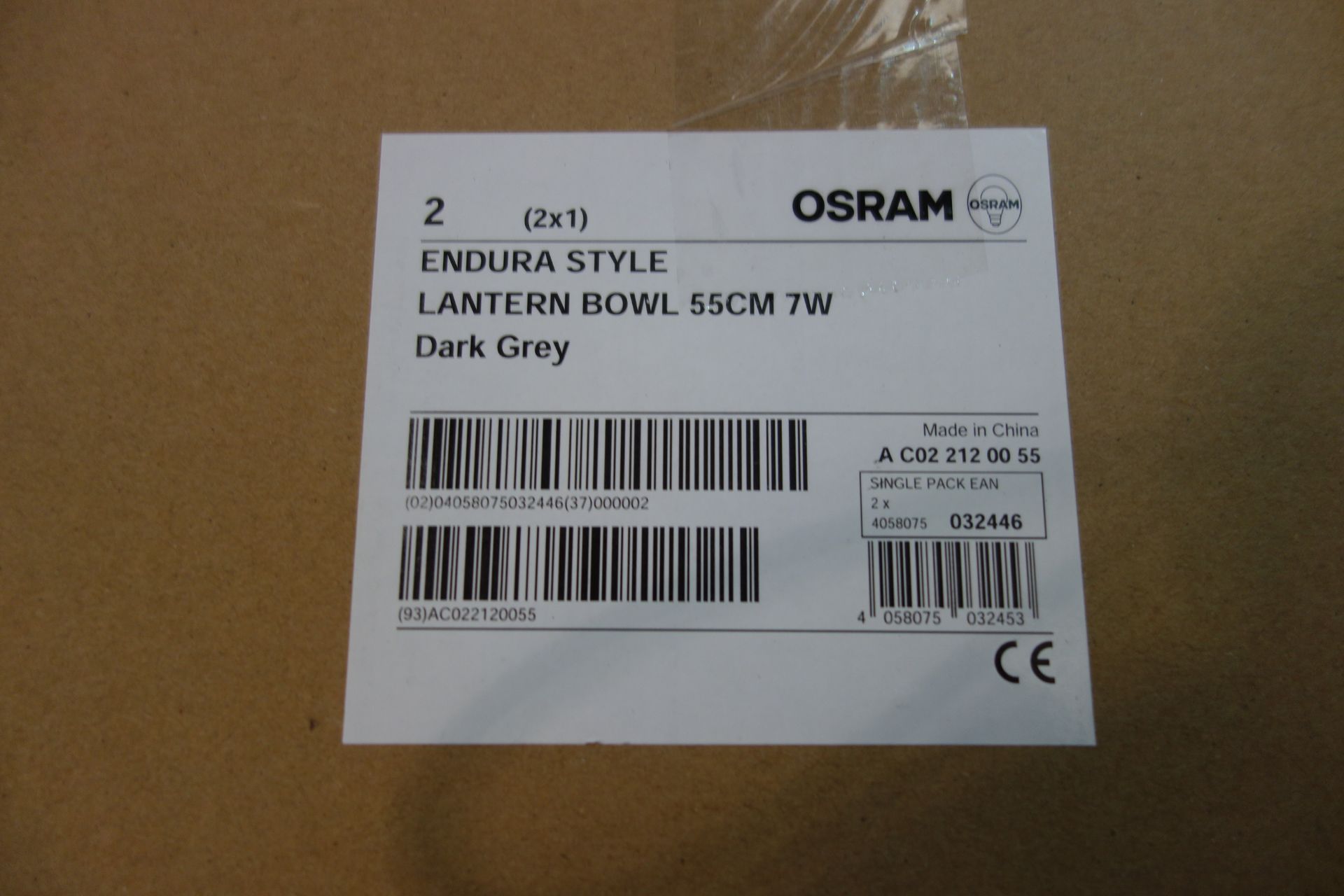 2 X Osram 032446 Endura Style Lantern Bowl 55CM 7W Dark Grey