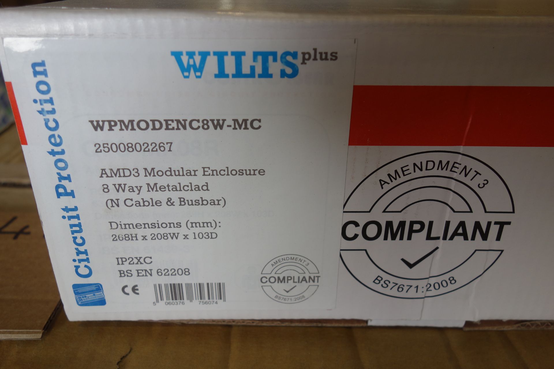 8 X Wilts WPMODENC8W-MC AMD3 Modular Enclosure 8W Metal Clad (NCABLE + Busbar ) 268H X 208W X 103D