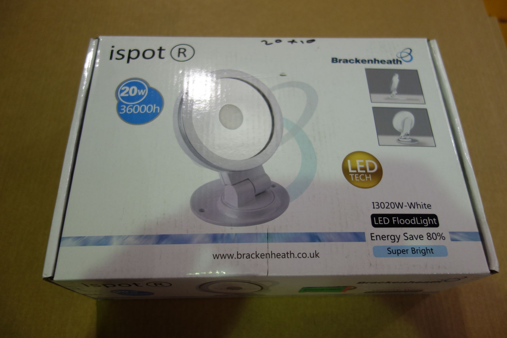 10 X Brakenheath I3020W-White 20W Ispot LED Floodlight Super Bright