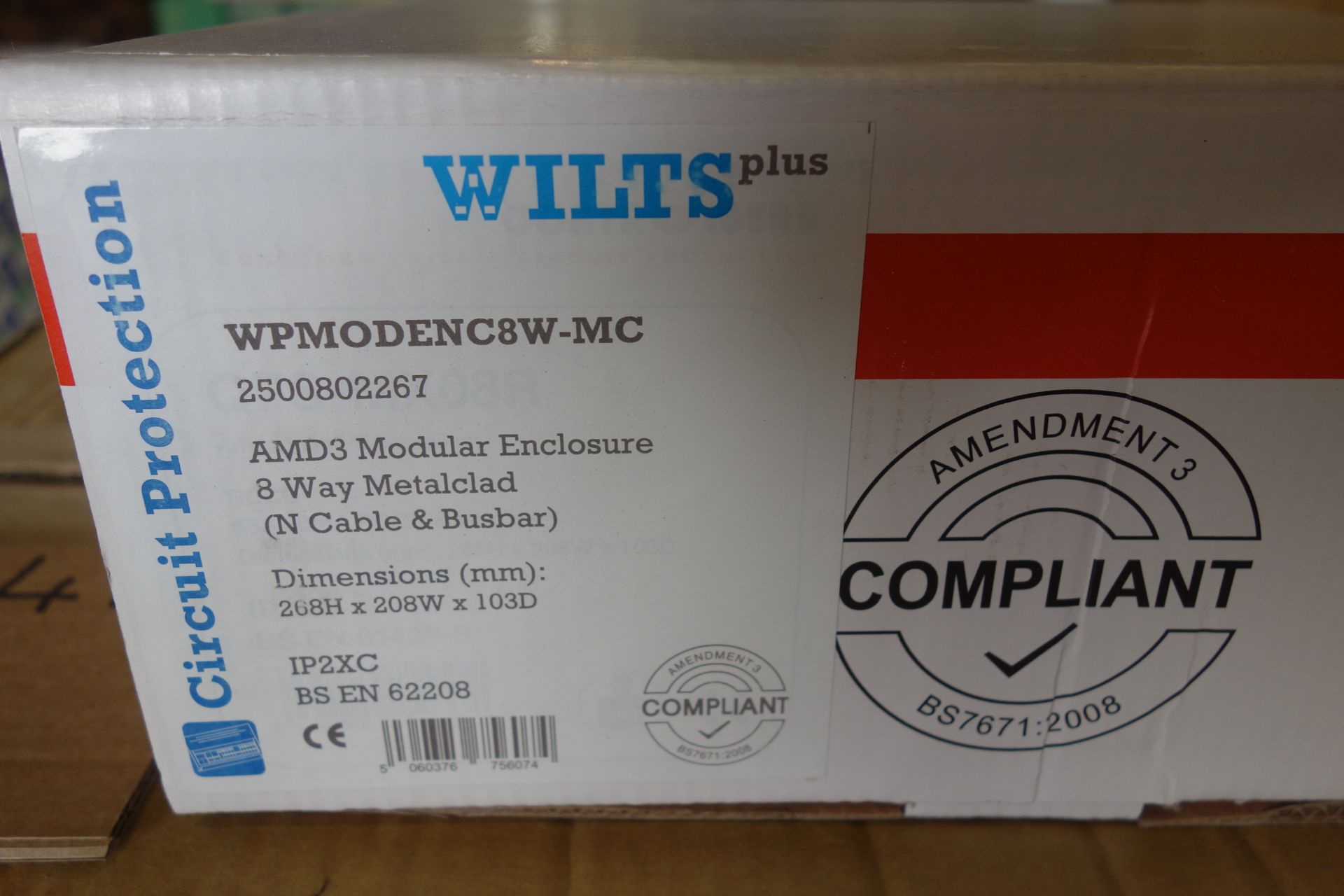 8 X Wilts WPMODENC8W-MC AMD3 Modular Enclosure 8W Metal Clad (NCABLE + Busbar ) 268H X 208W X 103D