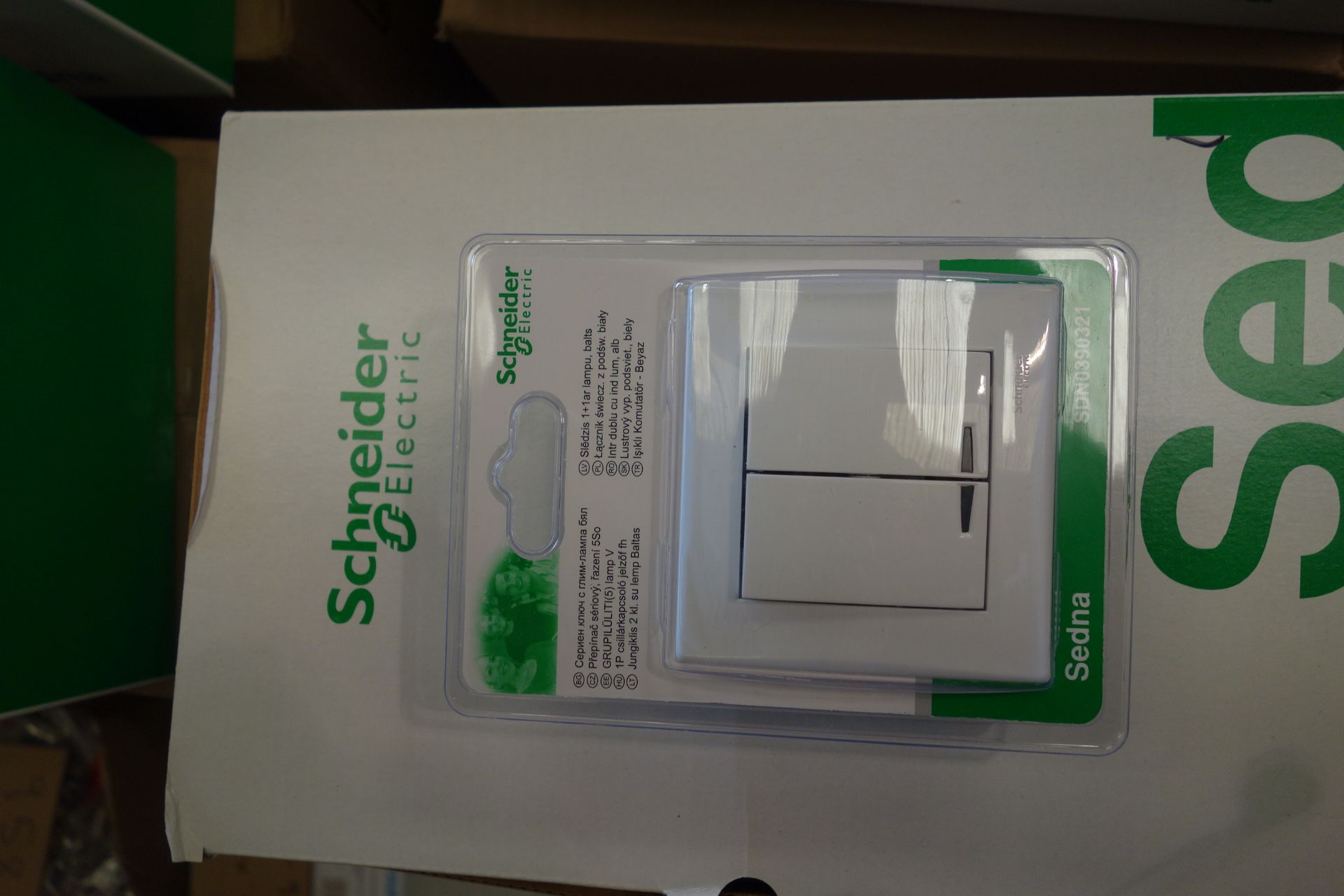 120 X Schneider SDN0390321 Sedna 2G Switch With Pilot Light European Fitting White Plastic