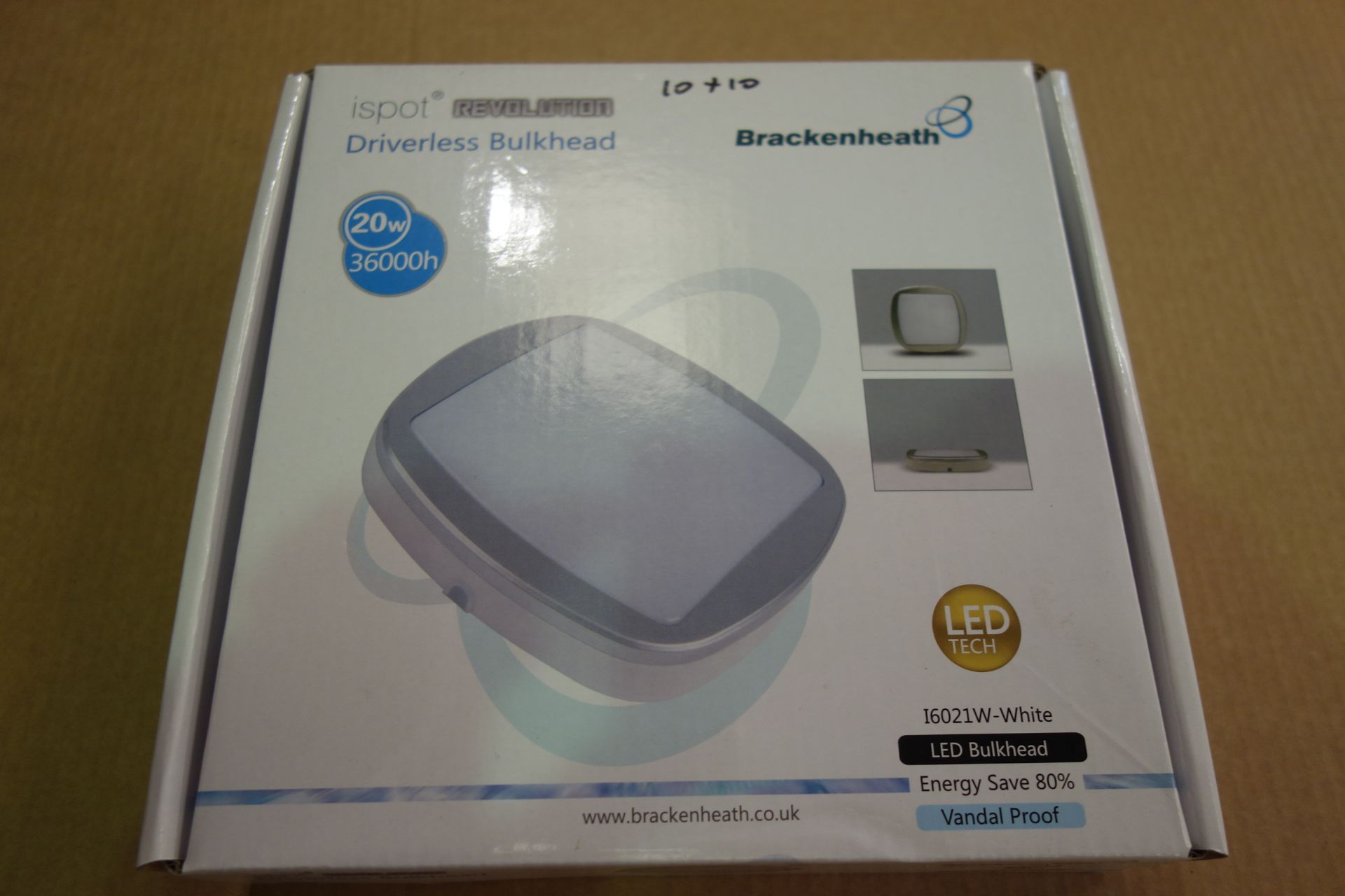 10 X Brakenheath I6021W-White 20W Driverless Bulkhead Vandal Proof