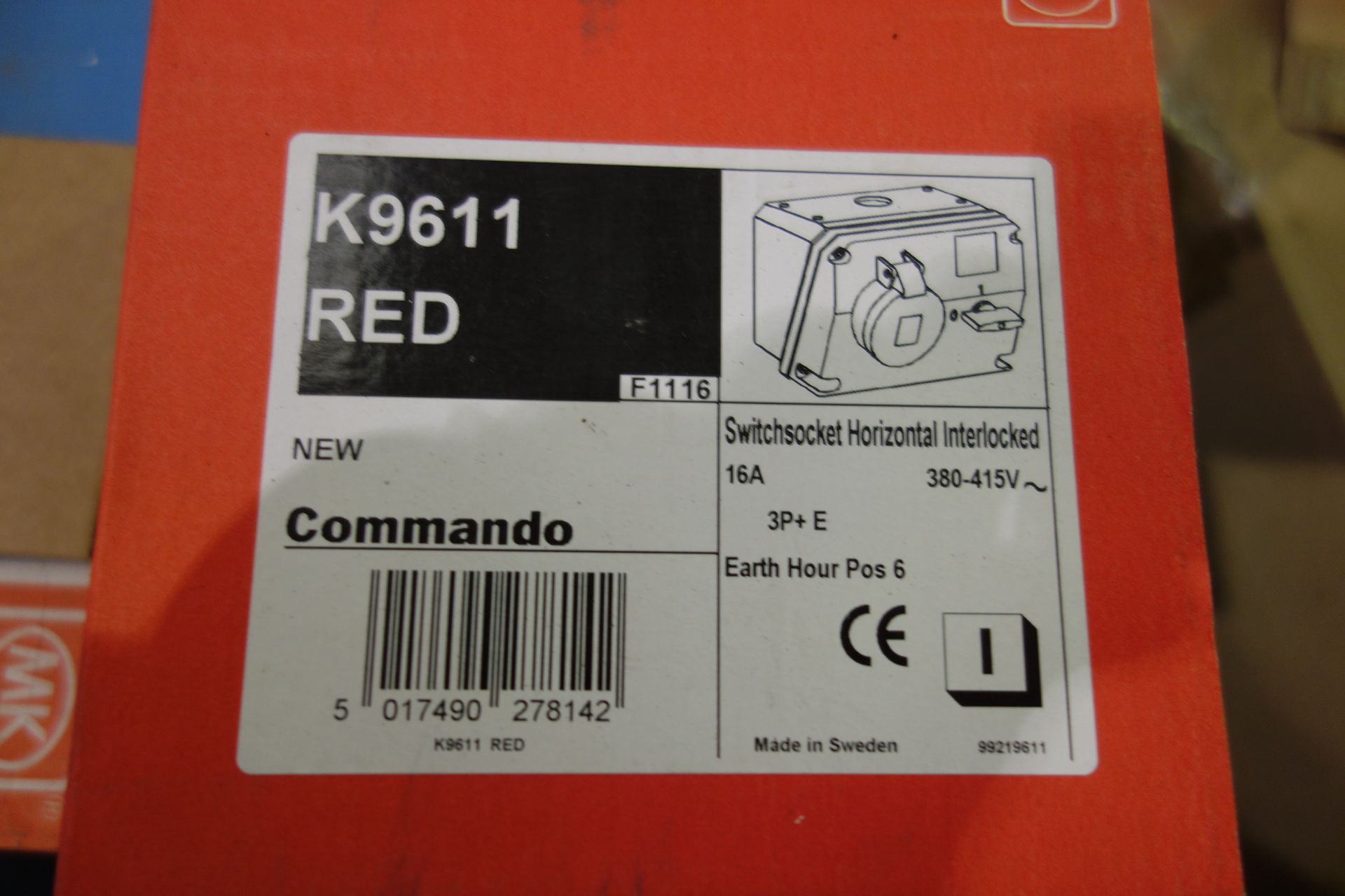 4 X MK K9611 Red Switch Socket Interlock 16A 3P+E 380-415 Volt