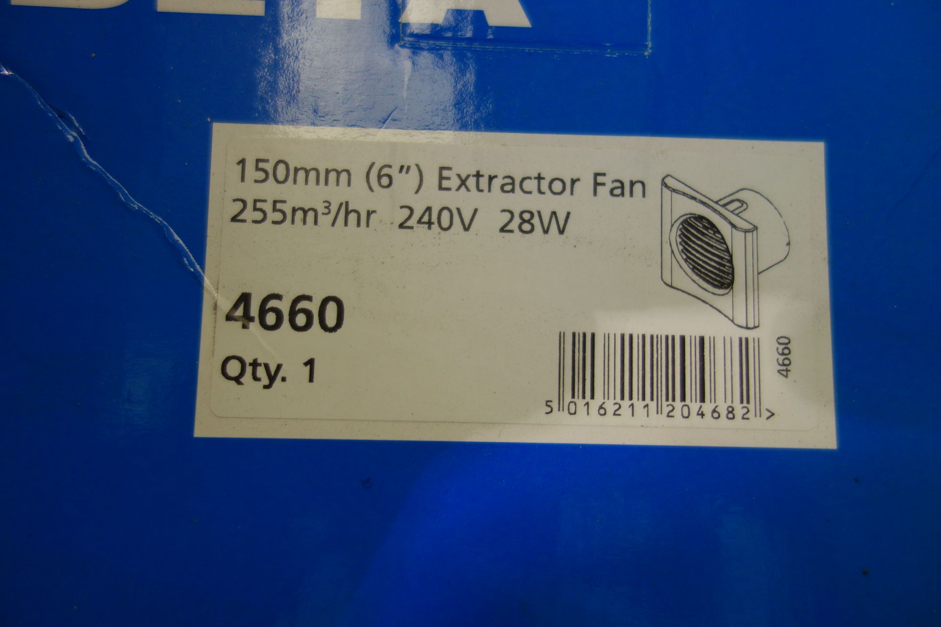 8 X Deta 4660 150MM (6") Extractor Fan 255M3/HR 240V 28W