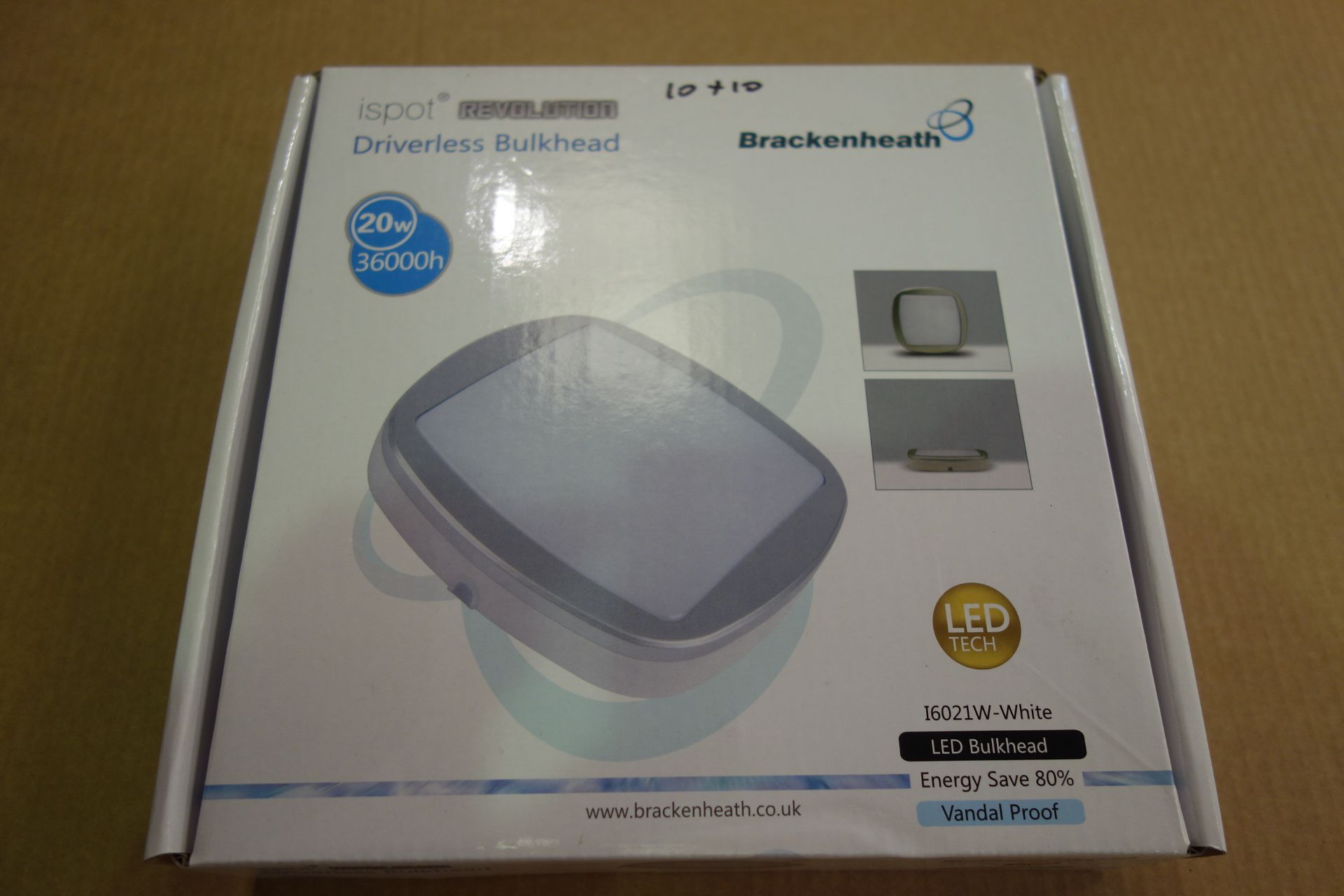 10 X Brakenheath I6021W-White 20W Driverless Bulkhead Vandal Proof