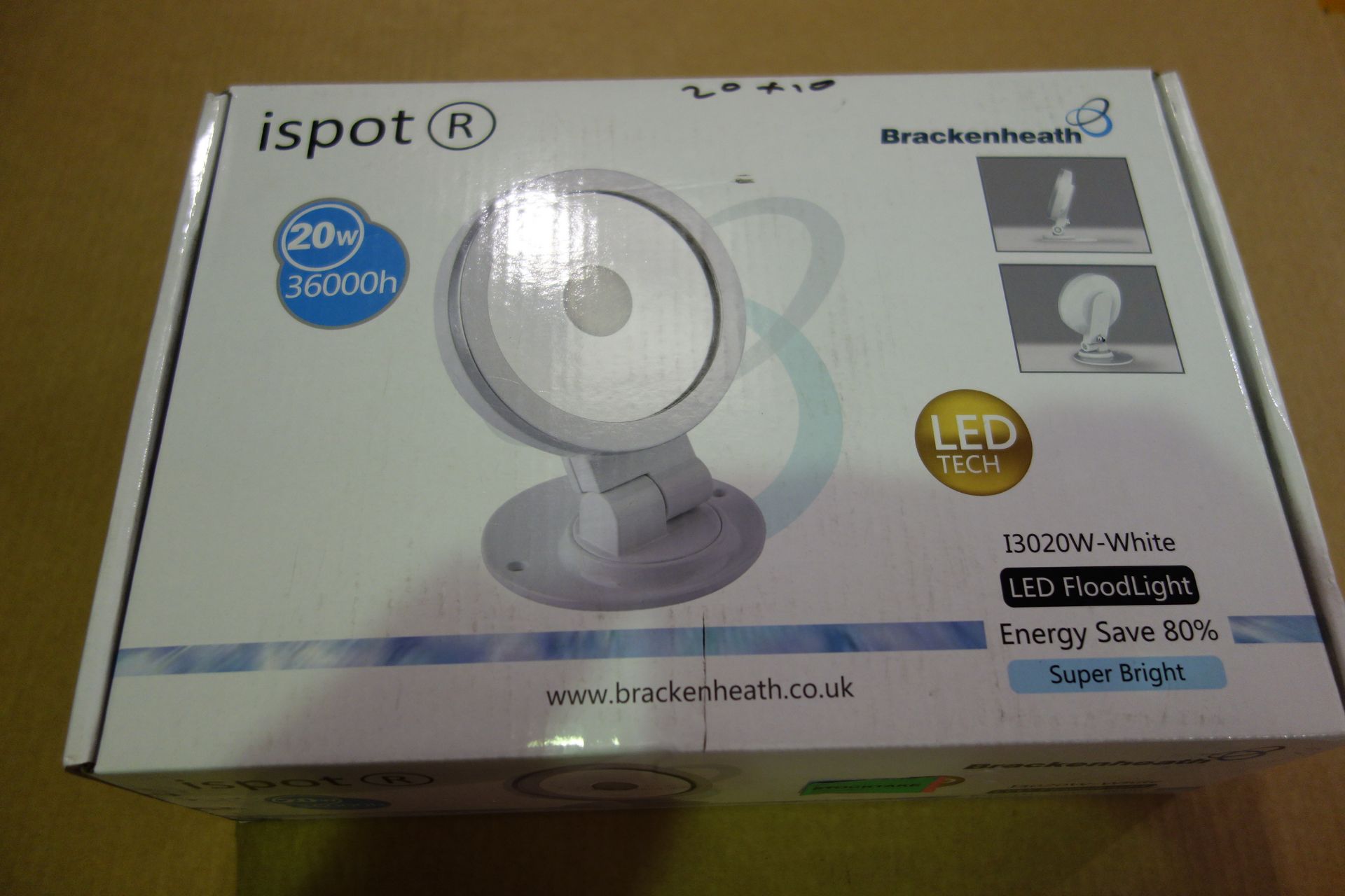 10 X Brakenheath I3020W-White 20W Ispot LED Floodlight Super Bright