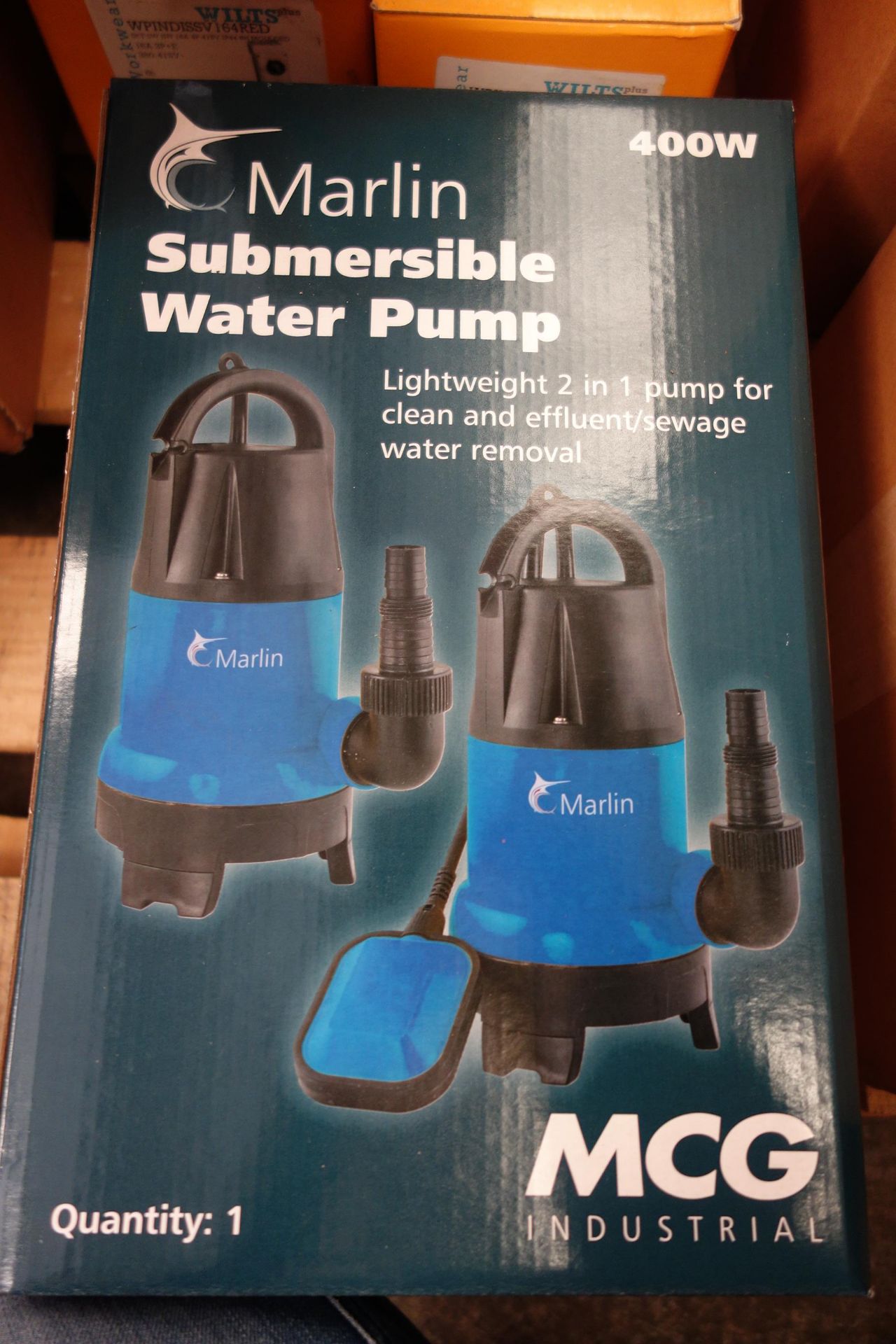 2 X Marlin Submflt Submersible Water Pump 400W With Float Switch