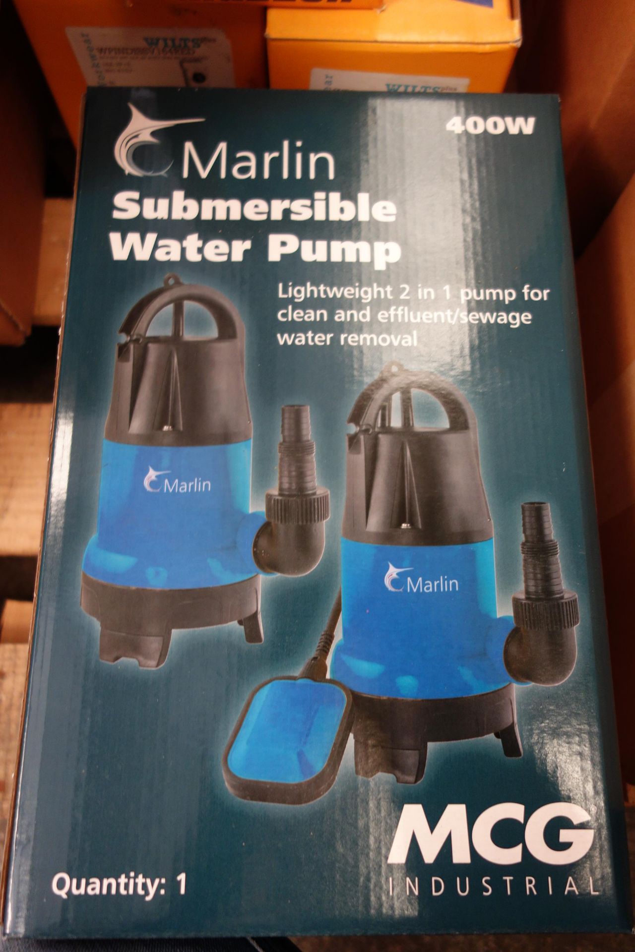 2 X Marlin Submflt Submersible Water Pump 400W With Float Switch