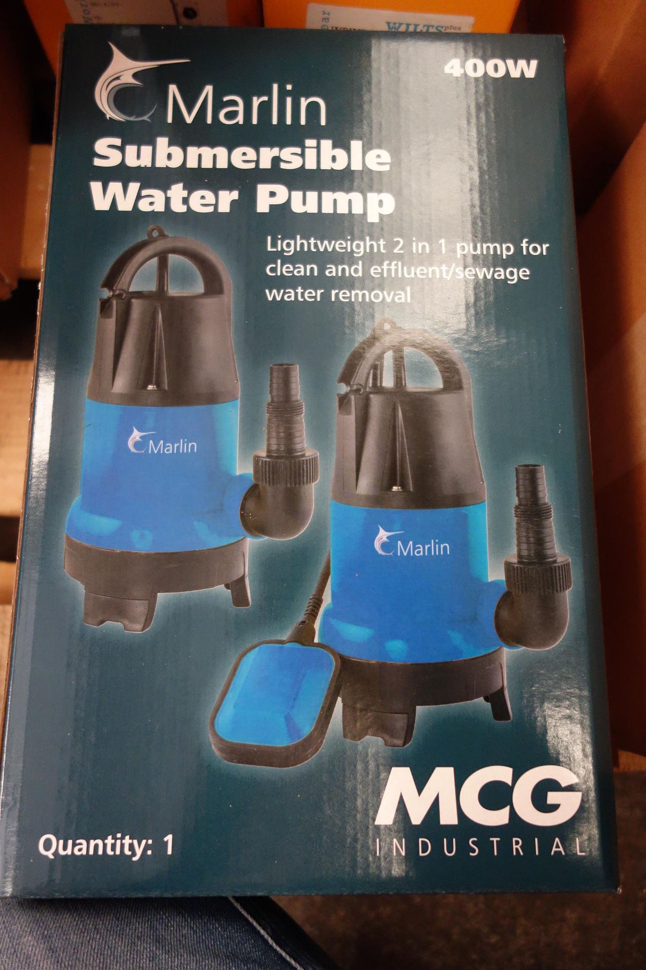 2 X Marlin Submflt Submersible Water Pump 400W With Float Switch