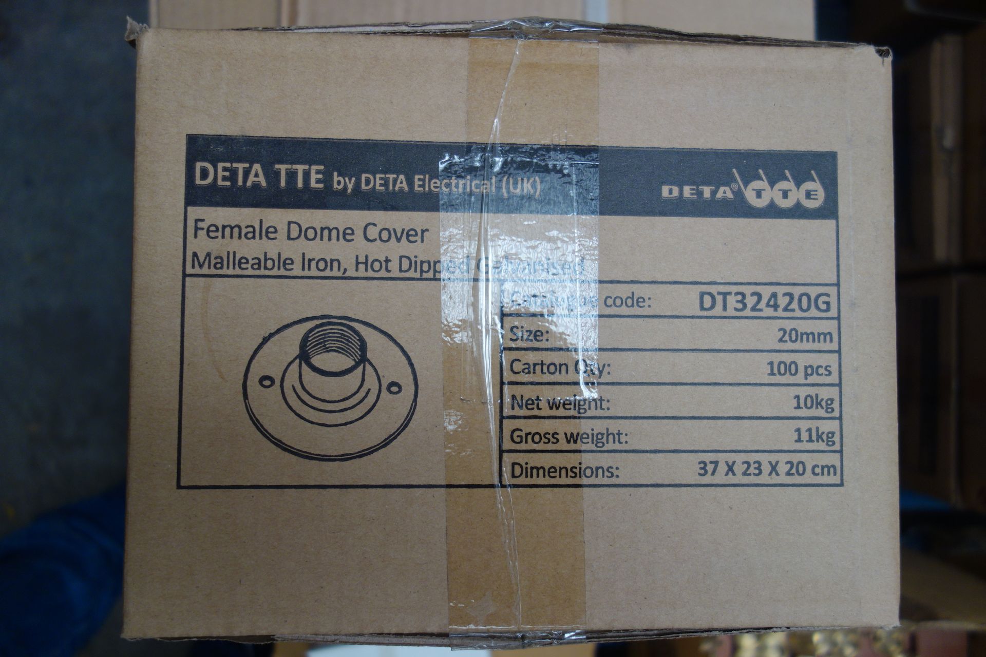 200 X Deta DT324209 Hot Dipped Galvanised Female Dome Cover Male Cable Iron