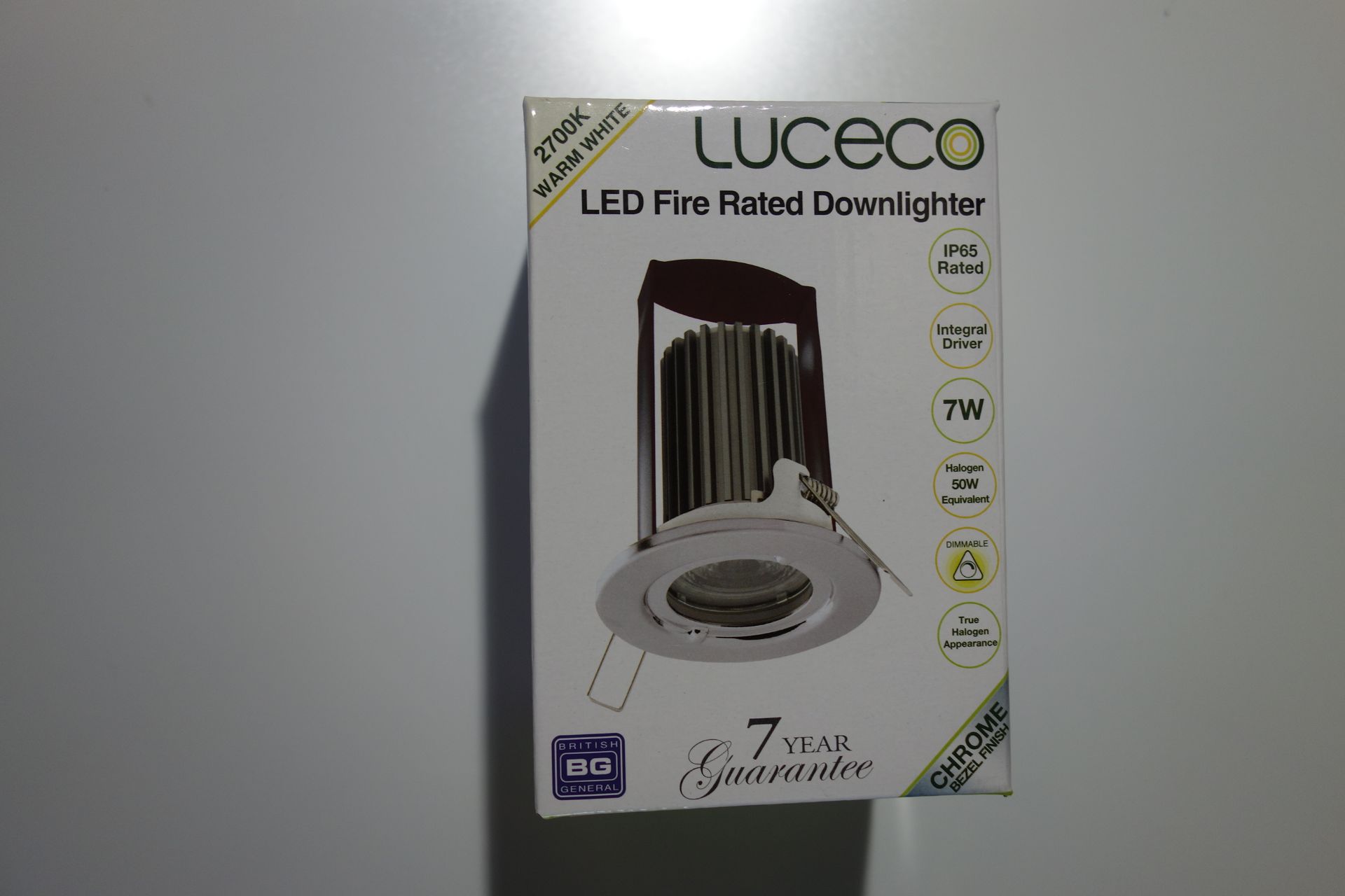 20 X LUCECO LFR7PC450D27 7W LED Fire Rated Downlight With/Integral Driver