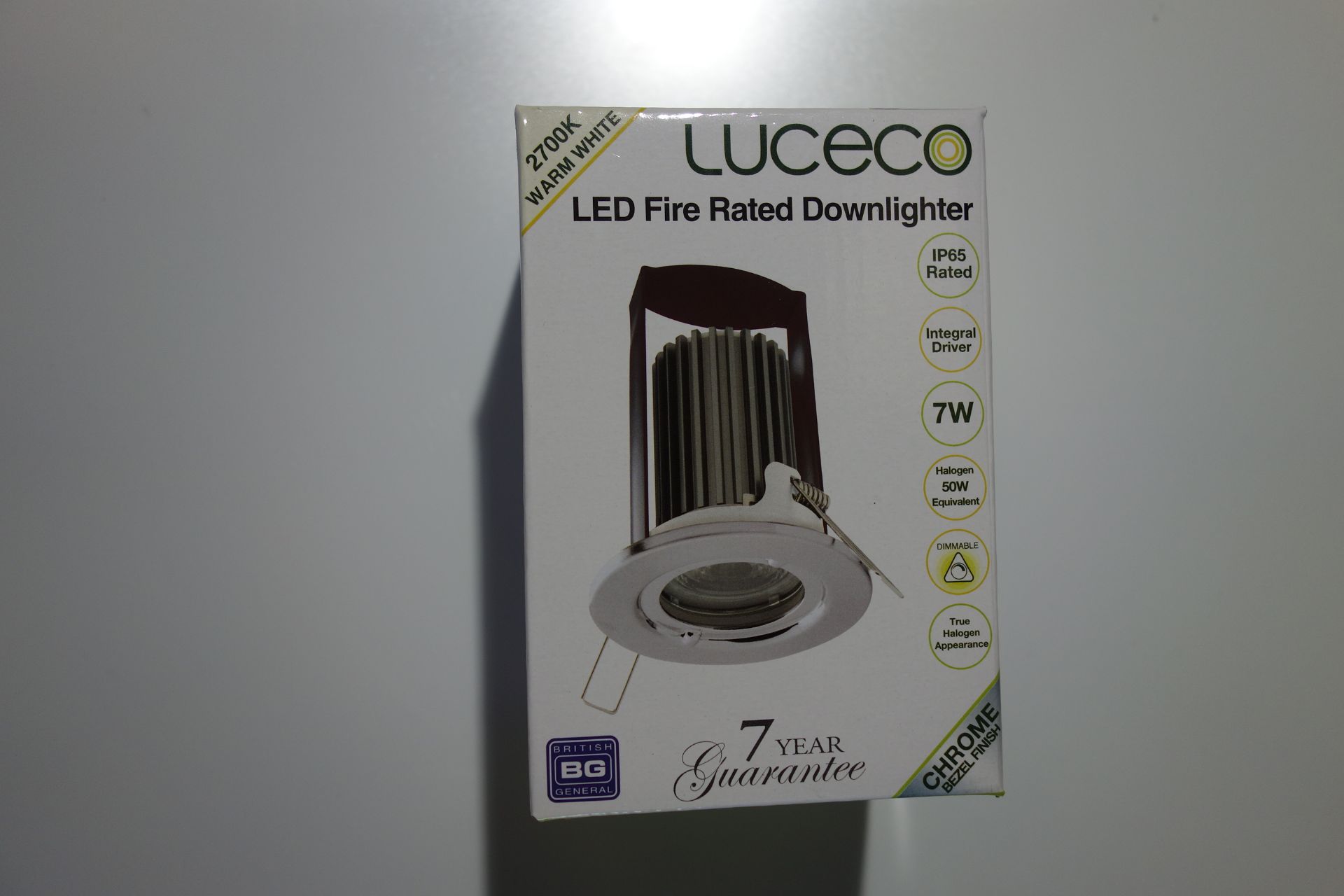 20 X LUCECO LFR7PC450D27 7W LED Fire Rated Downlight With/Integral Driver