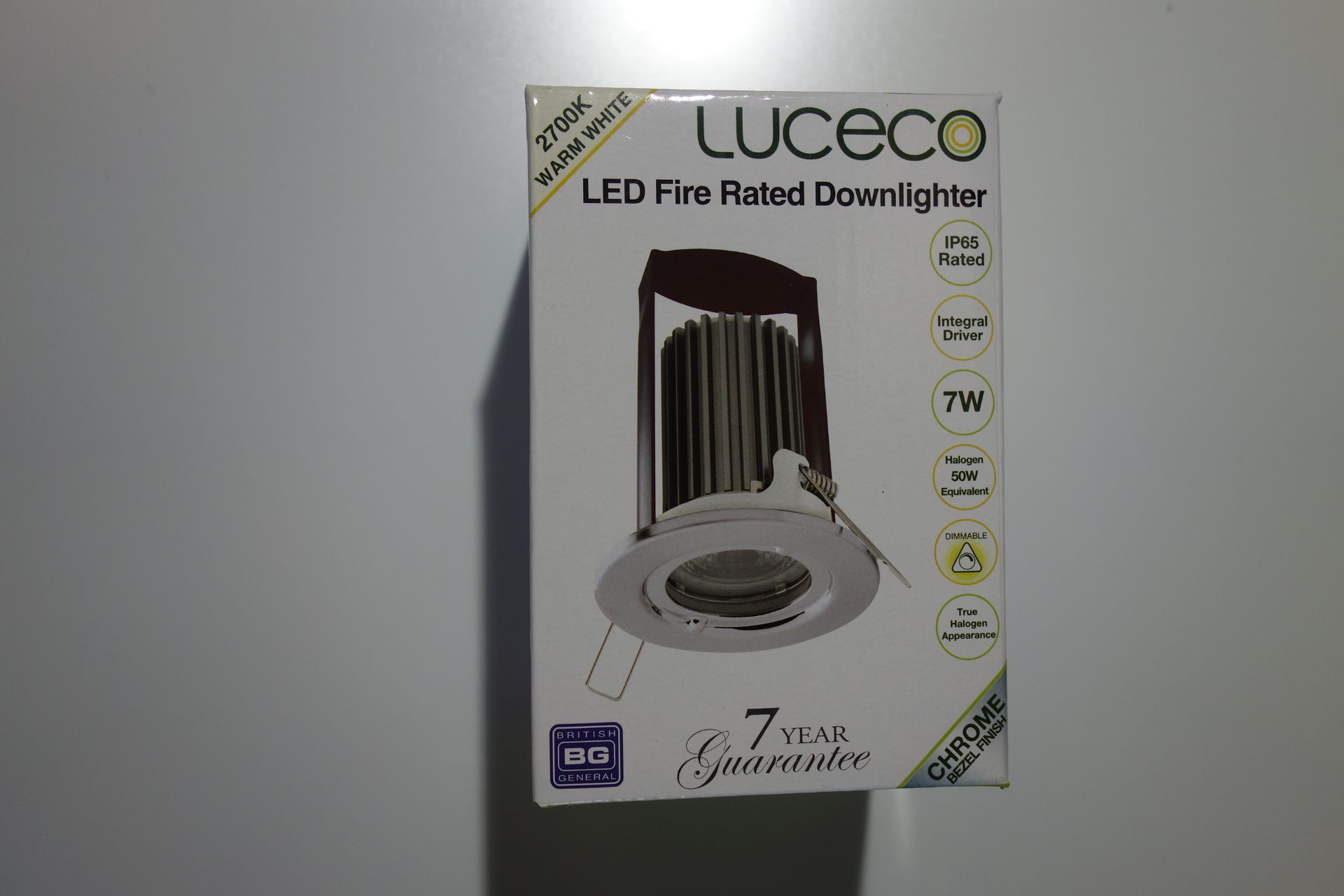 20 X LUCECO LFR7PC450D27 7W LED Fire Rated Downlight With/Integral Driver