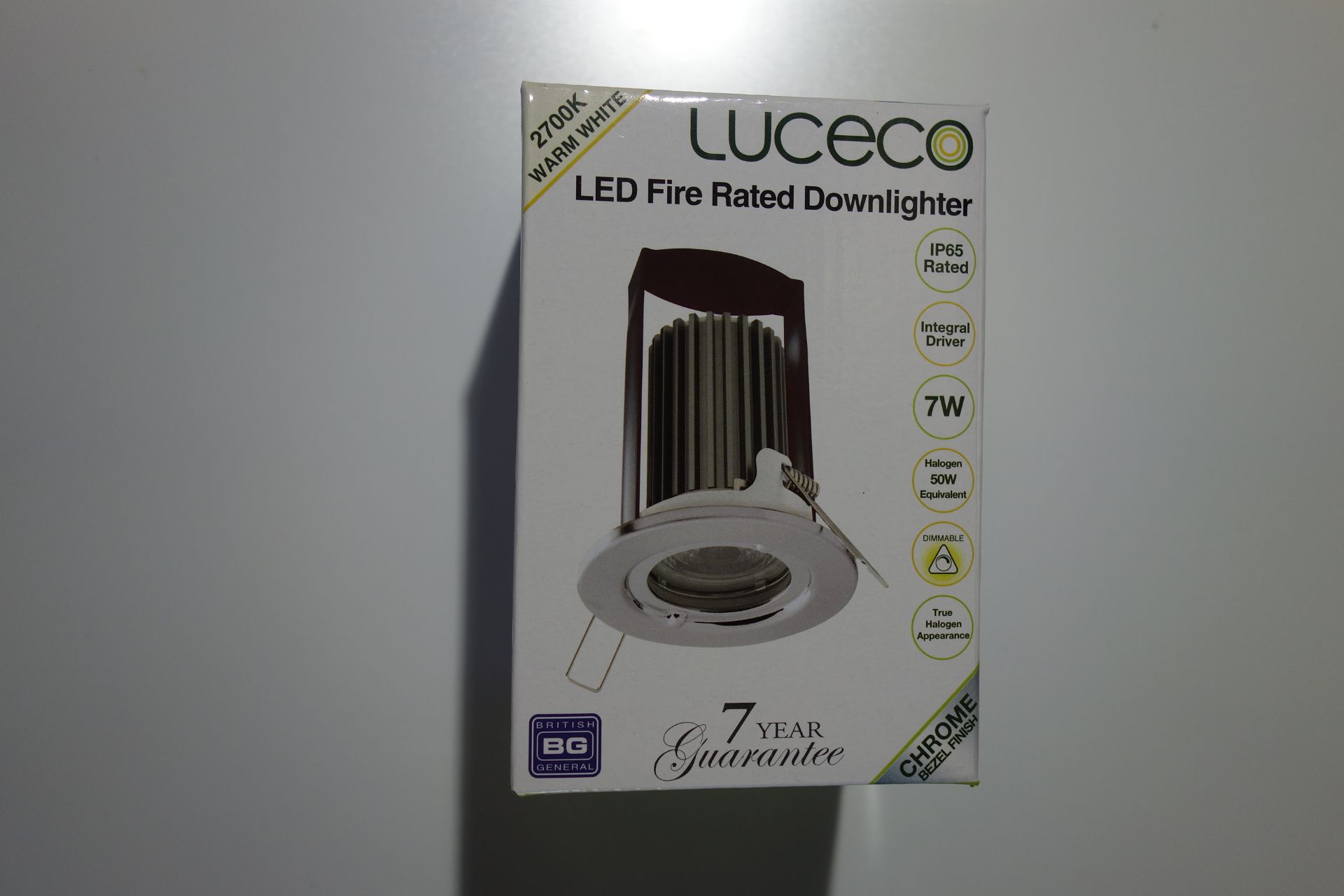 20 X LUCECO LFR7PC450D27 7W LED Fire Rated Downlight With/Integral Driver