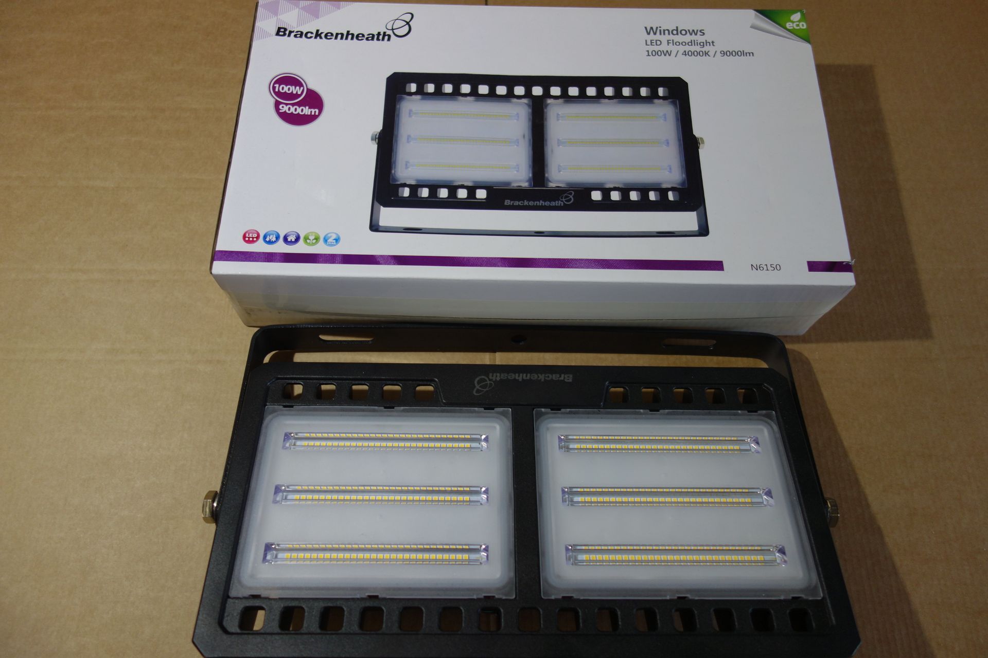 3 X Brakenheath N6150 100W LED Floodlight 4000K 9000 Lumen