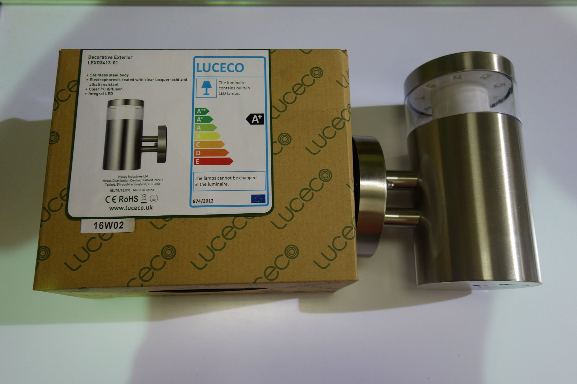 12 X Luceco LEXD3413-01 Decorative LED Exterior Light Fitting Stainless Steel Body Acid + Alkali