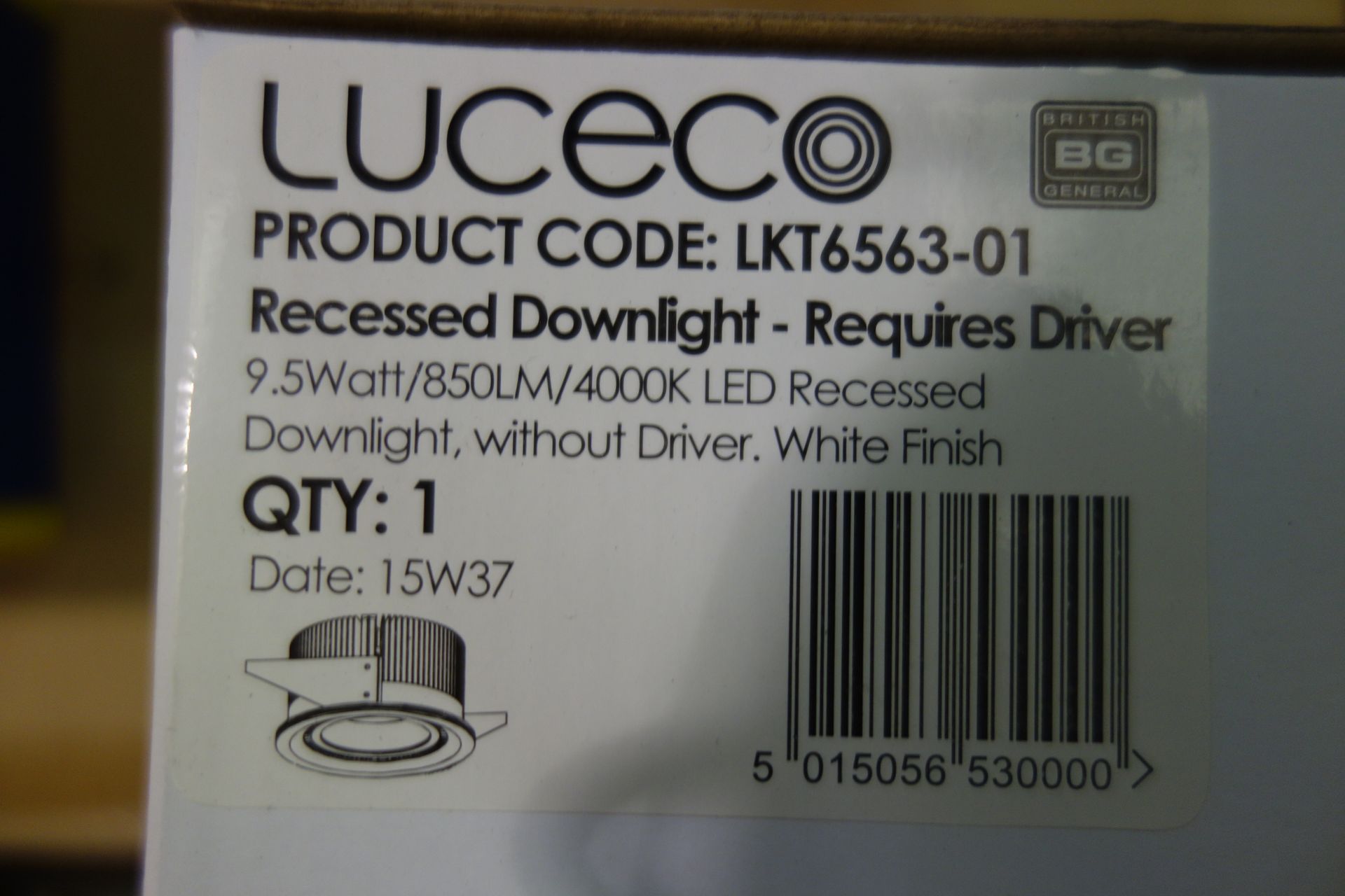 12 X Luceco LKT6563-01 Recessed Downlight 9.5W 850LM 4000K LED White Finish Required Driver