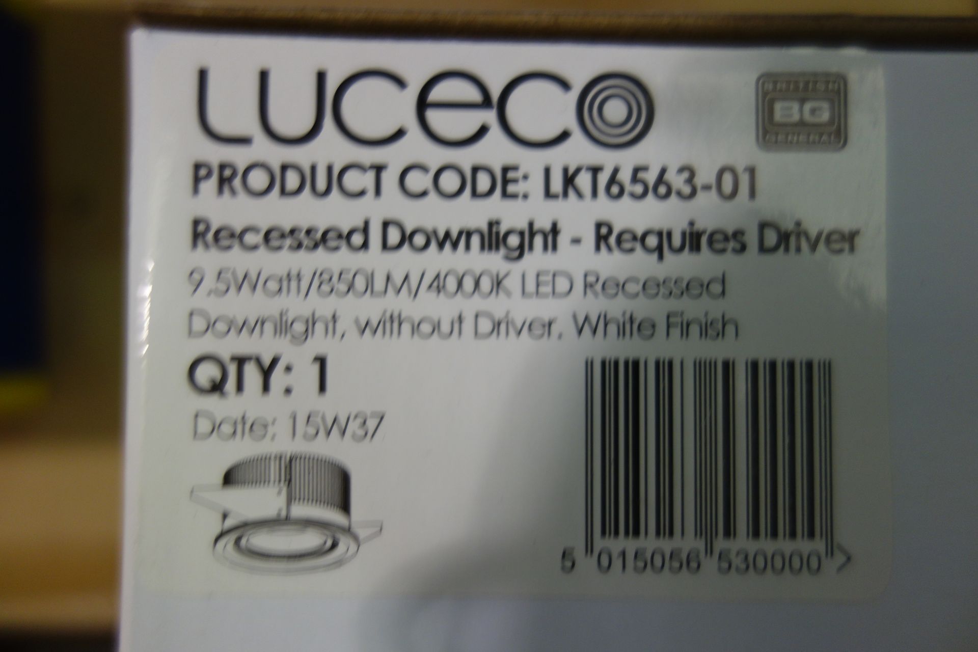 12 X Luceco LKT6563-01 Recessed Downlight 9.5W 850LM 4000K LED White Finish Required Driver