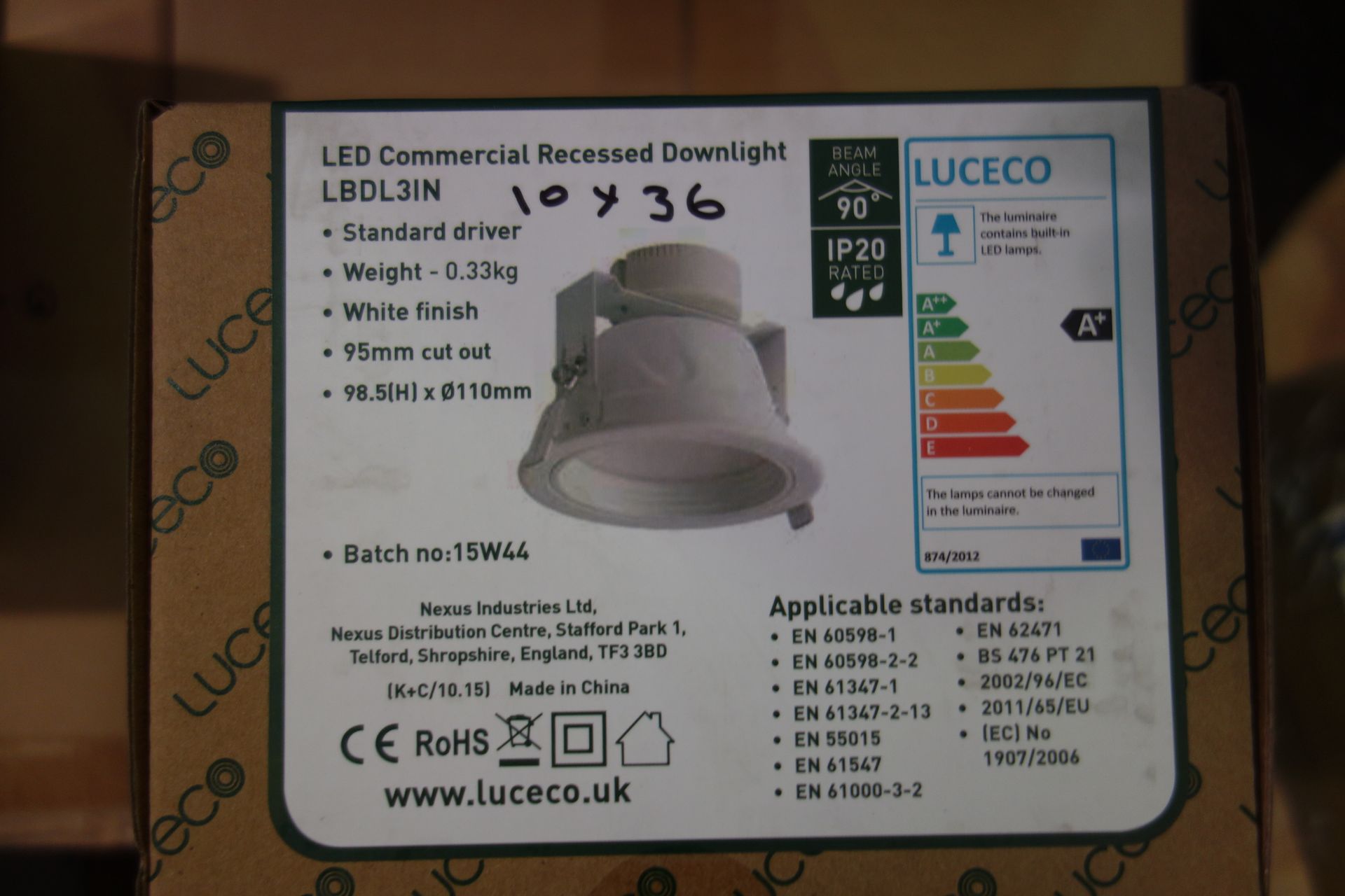 36 X Luceco LBDL3IN LED Commericial Recessed Downlights White Finish