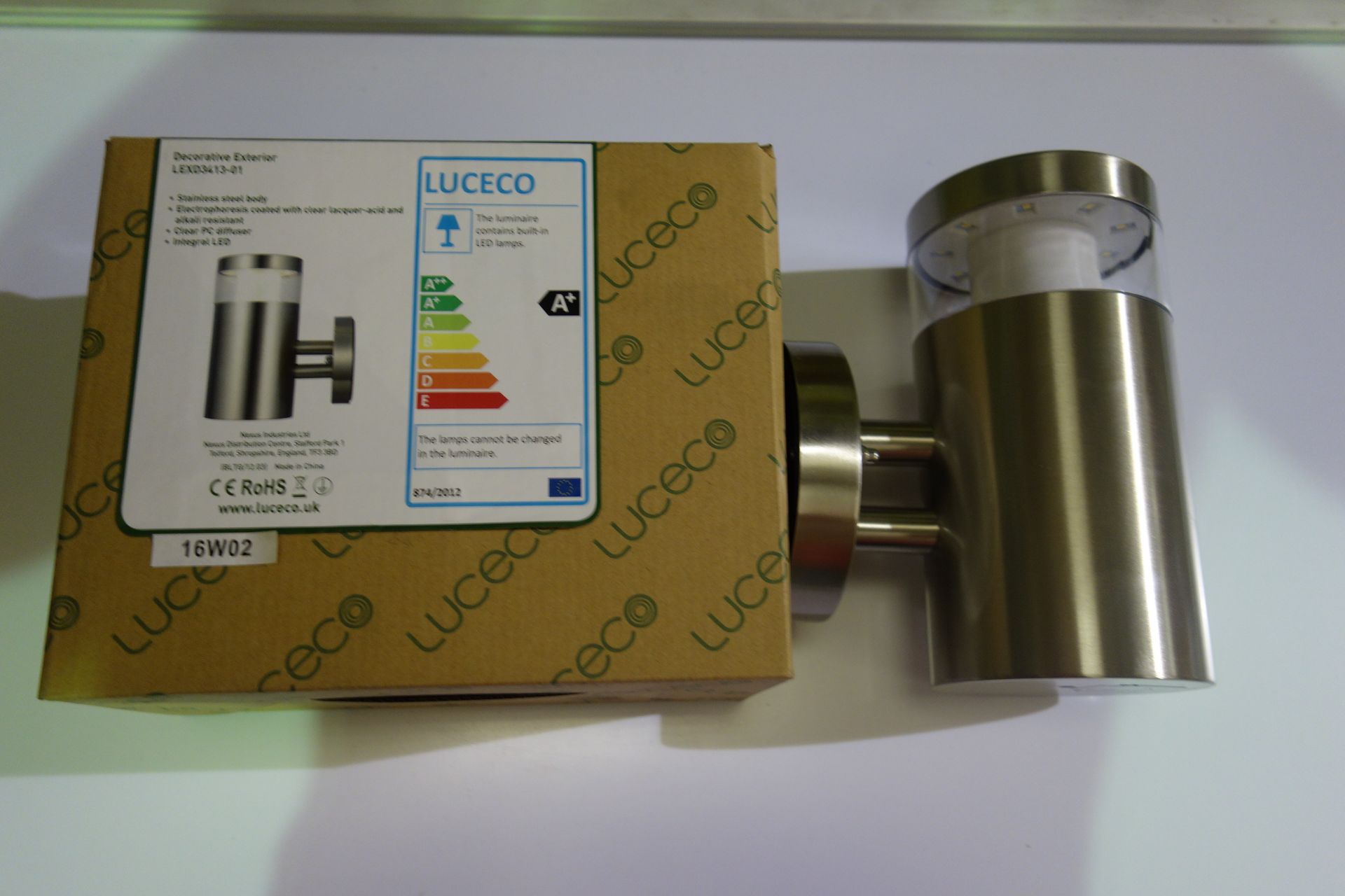 12 X Luceco LEXD3413-01 Decorative LED Exterior Light Fitting Stainless Steel Body Acid + Alkali