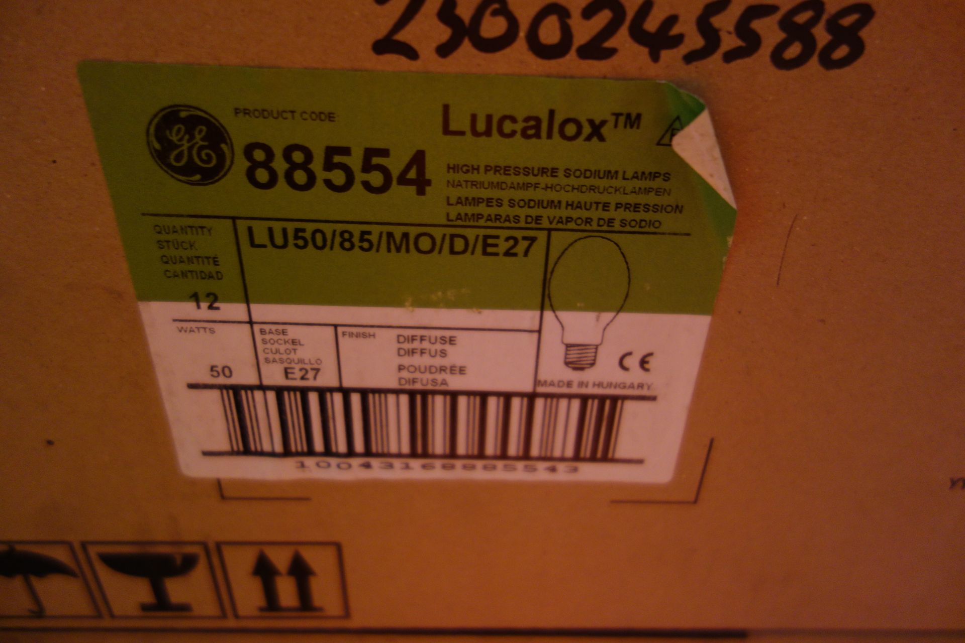 23 X General Electric 88554 Lucalox High Pressure Sodium Lamps 50W E27 Fitting + 12 X 45696