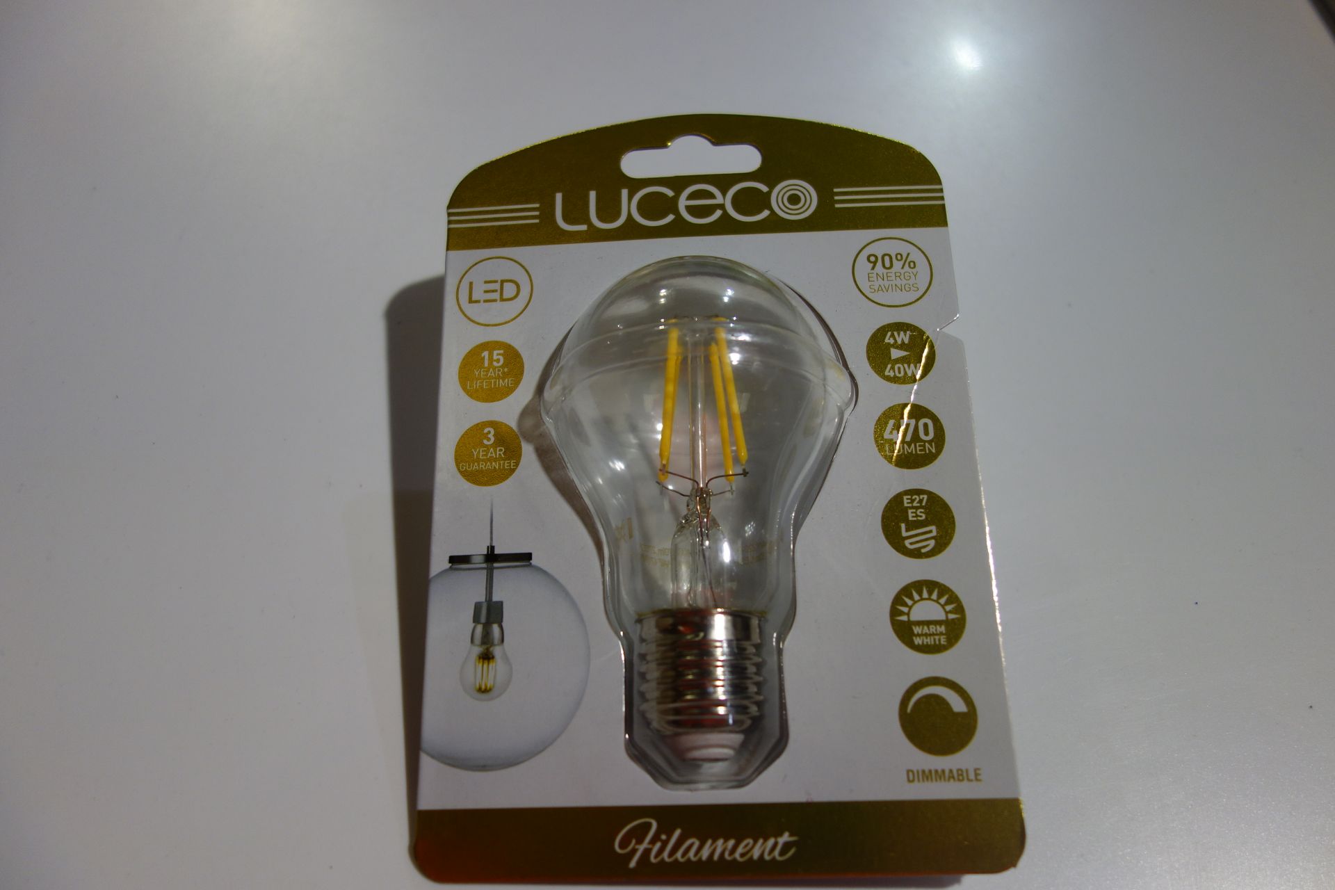 100 X Luceco LAD27WF-47-LE MK LED Lapms 4W = 40W E27 Fitting Dimmable 470 Lumens With Filament