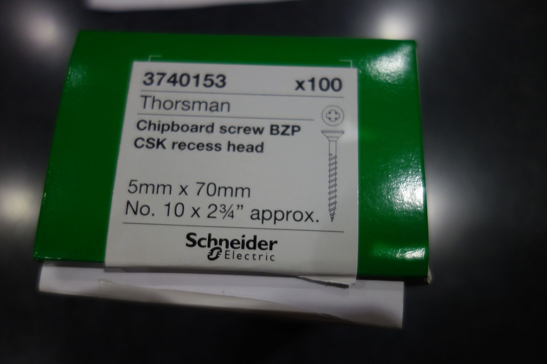 40 X BOX 100 Thorsman 3740153 5MM X 70MM Chipboard Screw BZP CSK Recess Head