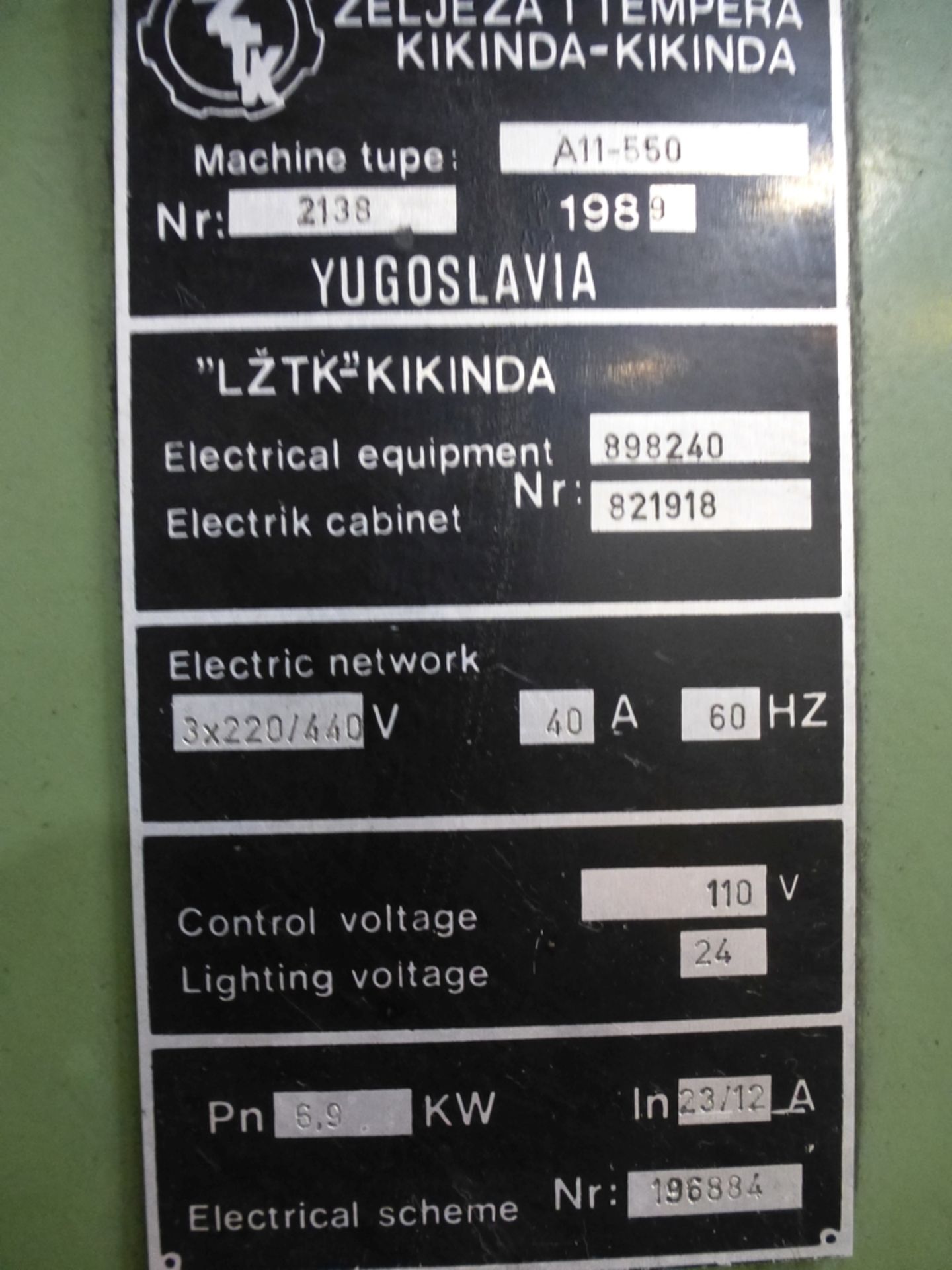 Kikinda 10" x 20" Cylidrical Grinder - YTA Warehouse - Model: A11-550 - S/N: 2138 - Bild 12 aus 13