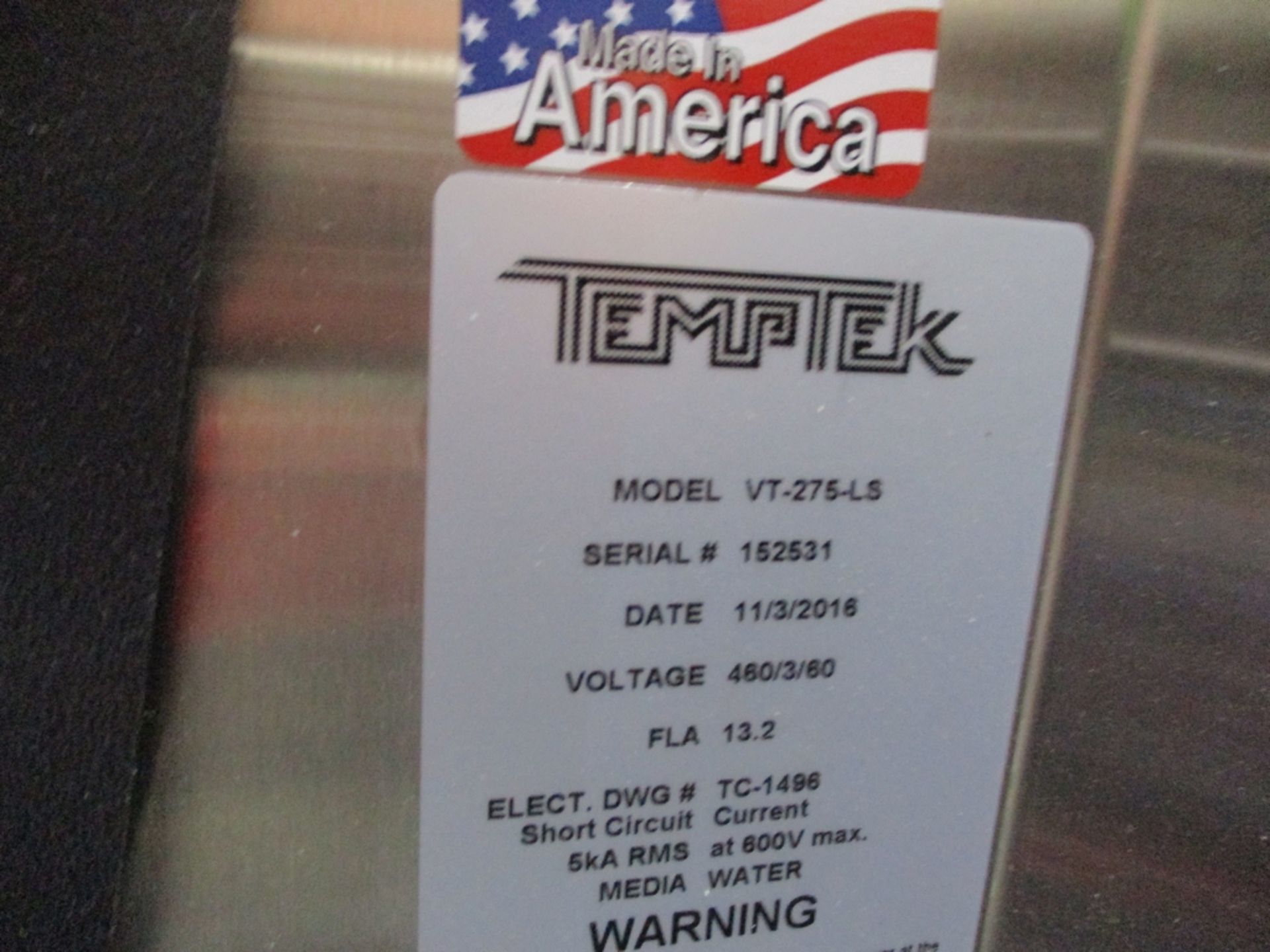 2016 Temptek Veteran LS Series Temperature Control Unit - Model: VT-275-LS - Image 4 of 5