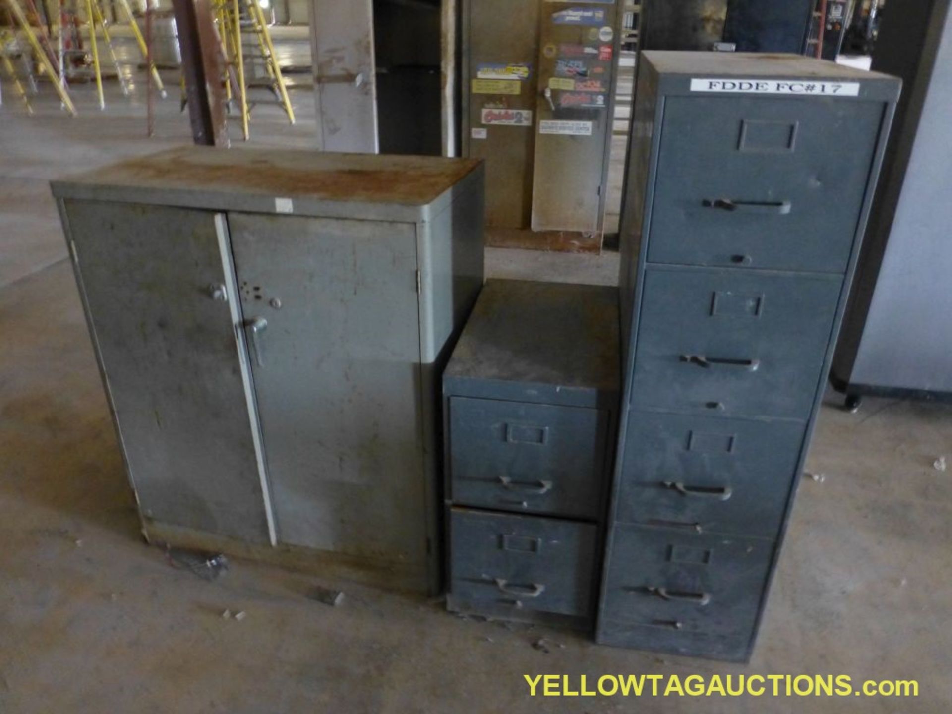 Lot of (3) Assorted Storage Cabinets - (1) 4 Drawer Filing Cabinet; (1) 2 Drawer Filing Cabinet; (1)